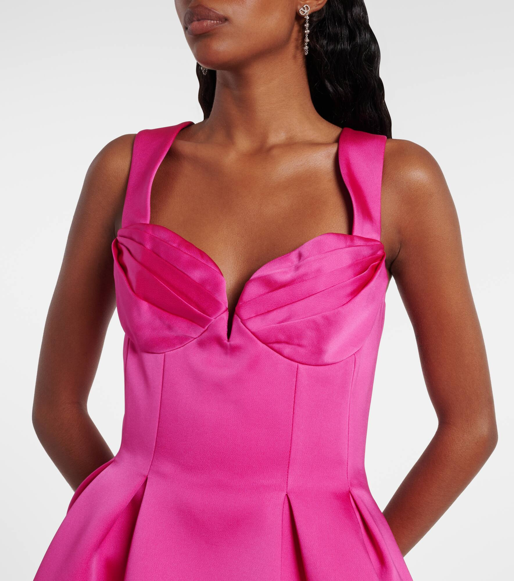 Saskia pleated satin minidress - 4
