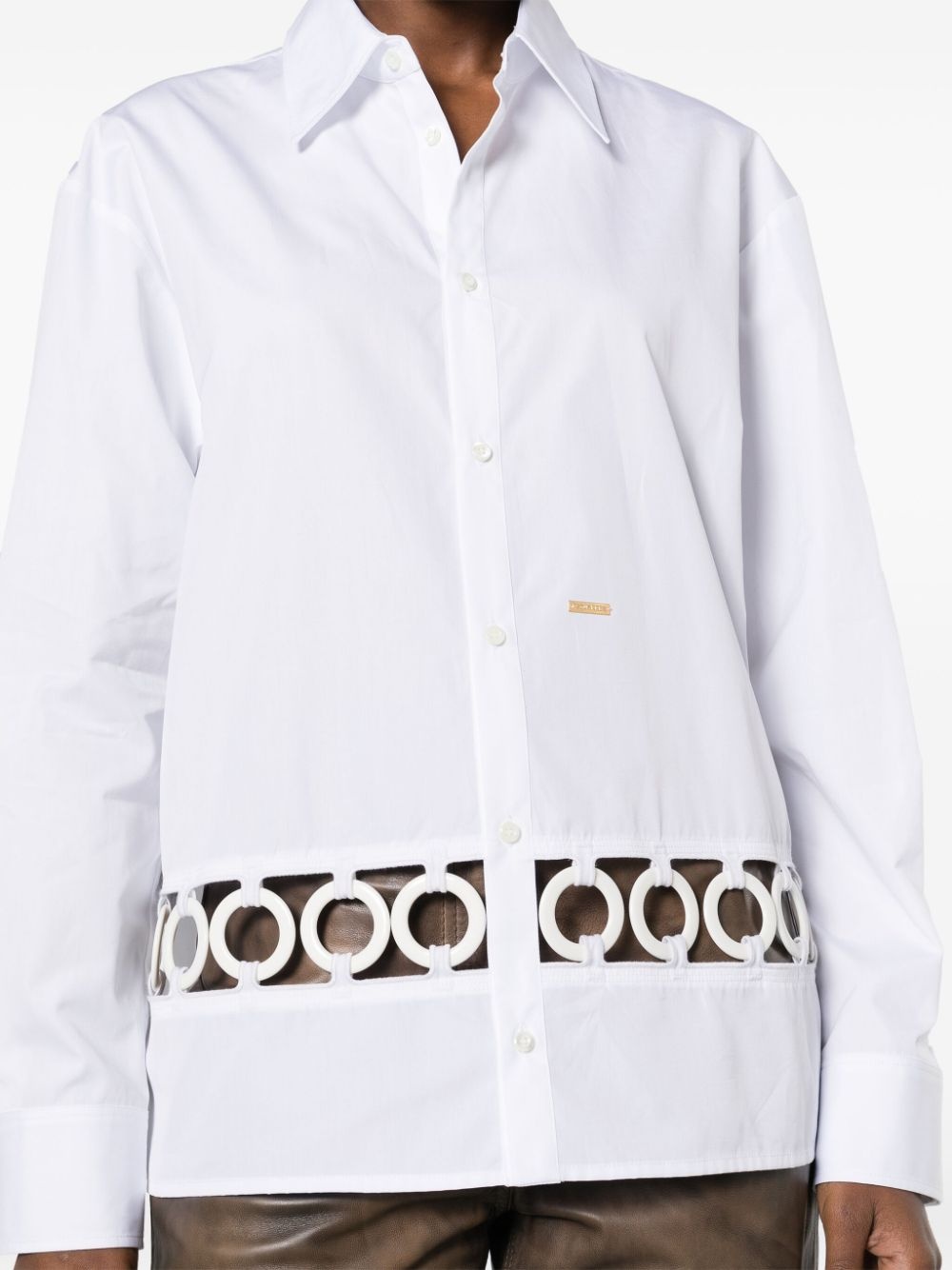 ring-hardware cotton shirt - 5