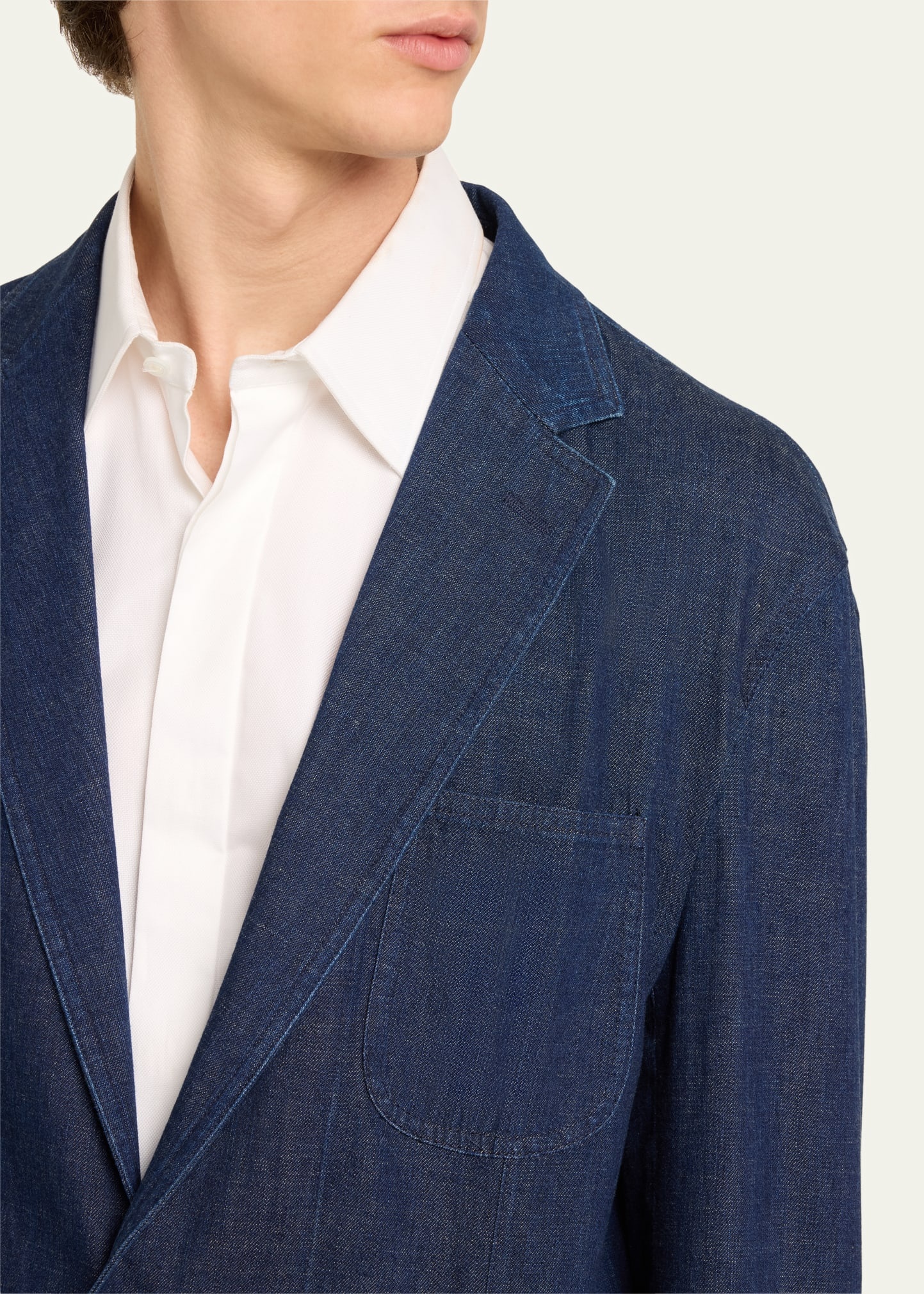 Men's Kent Hand-Tailored Denim Suit Jacket - 5