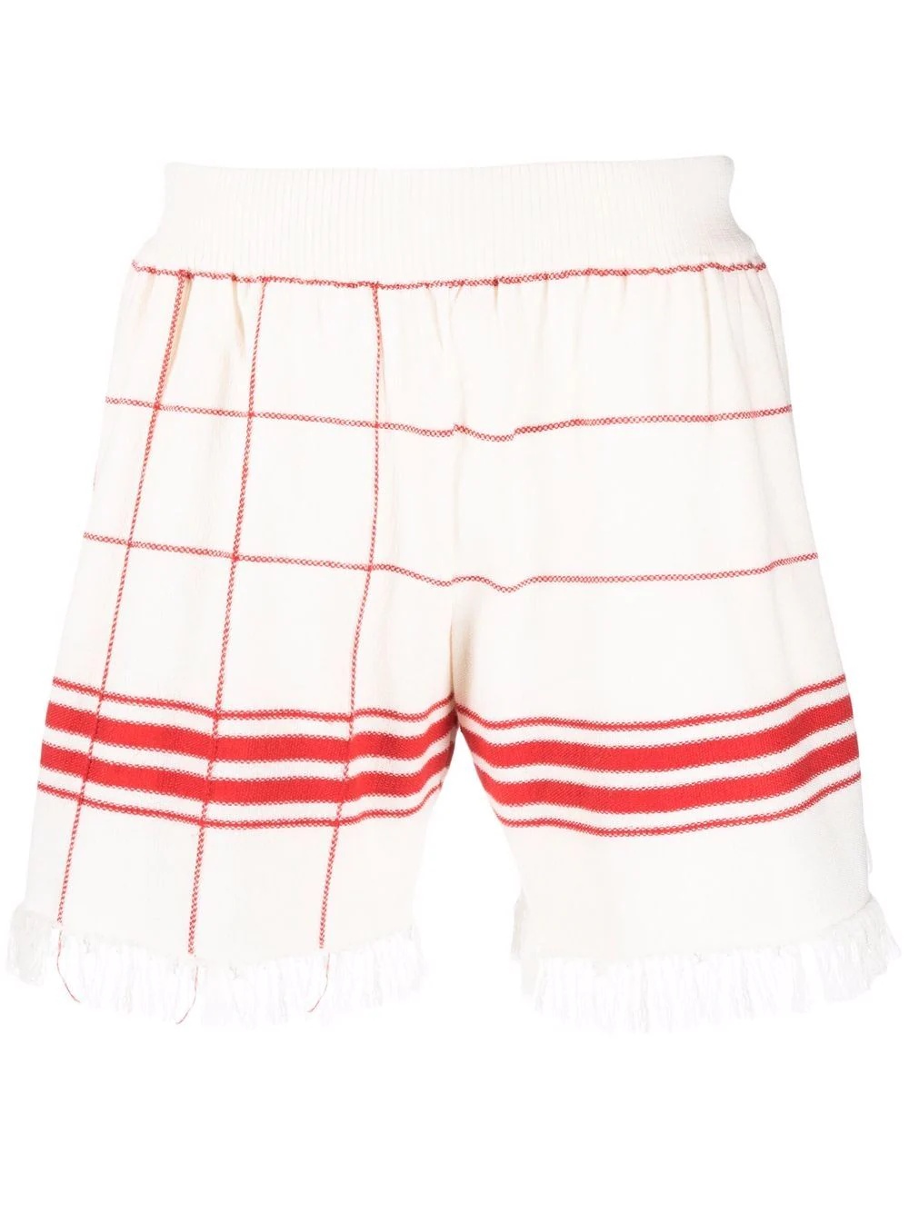 fringed grid shorts - 1