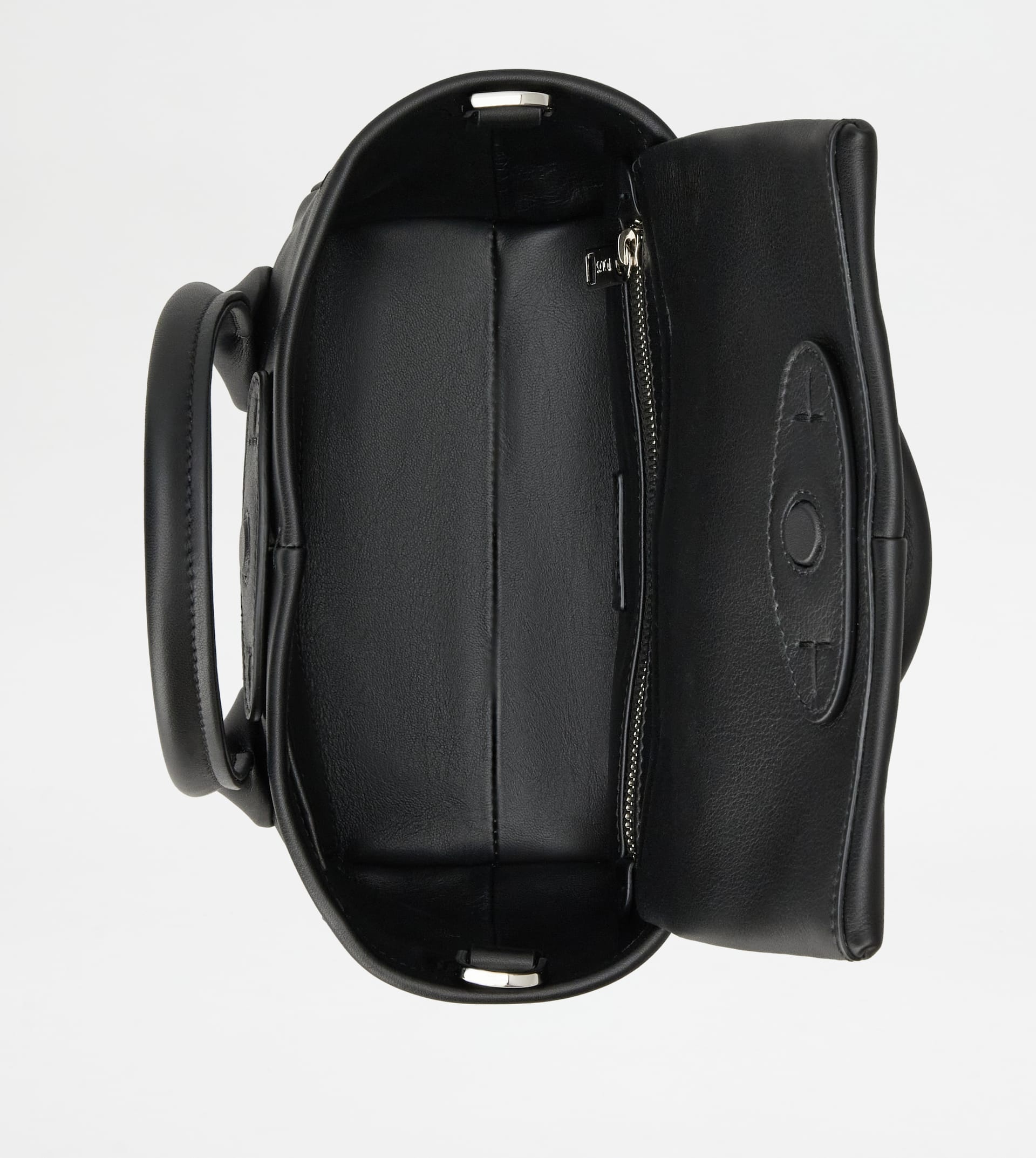 TOD'S DI BAG REVERSE IN LEATHER MINI - BLACK - 5