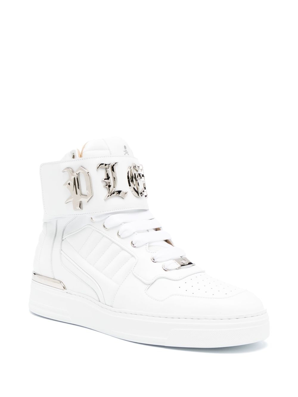Gothic-plaque high-top sneakers - 2