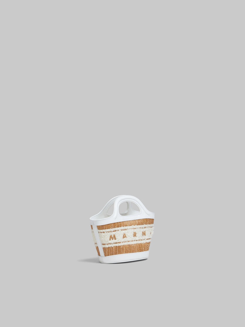 WHITE LEATHER RAFFIA-EFFECT TROPICALIA MICRO BAG WITH TUFTED LOGO - 6
