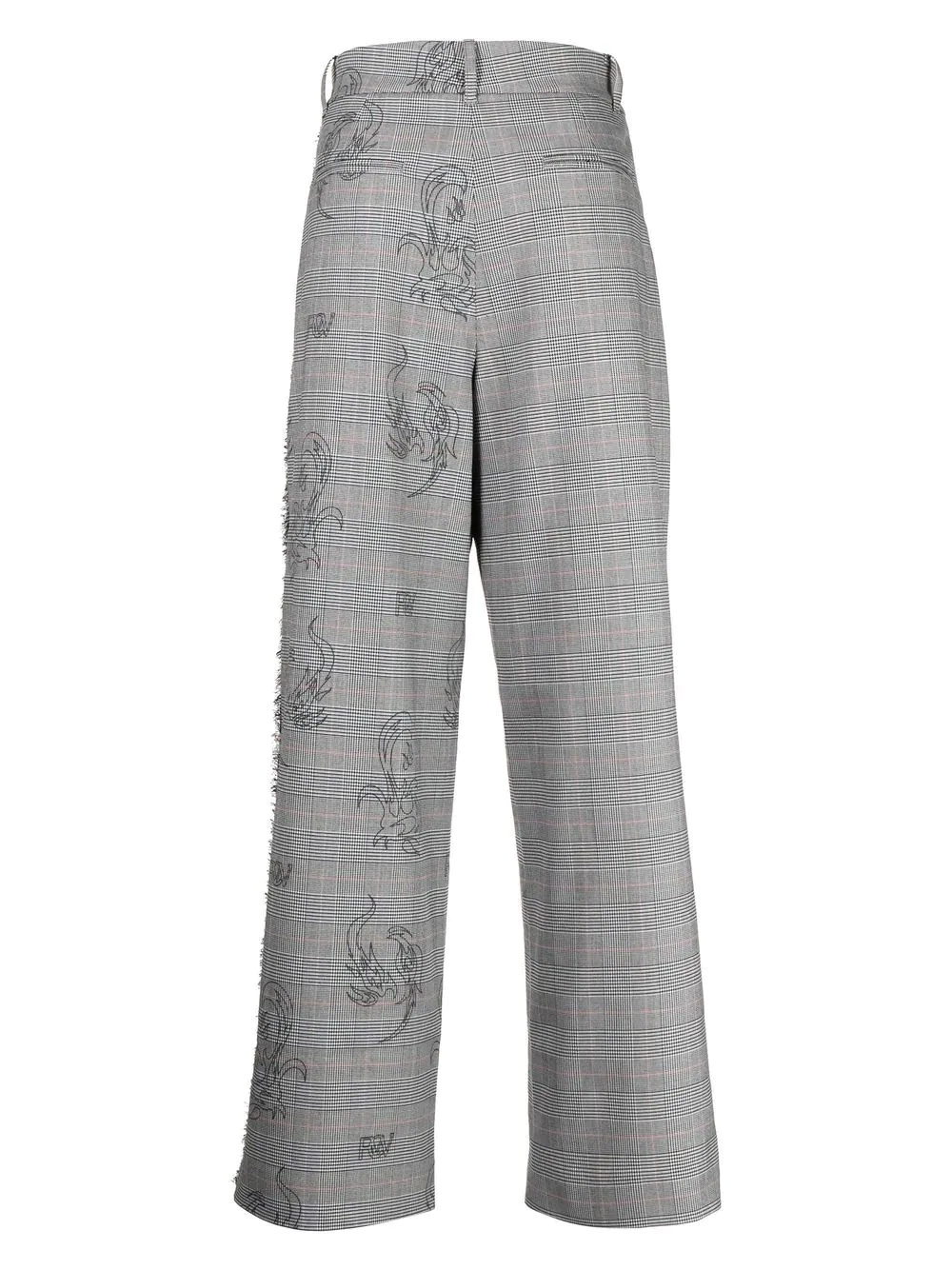 plaid straight-leg trousers - 2