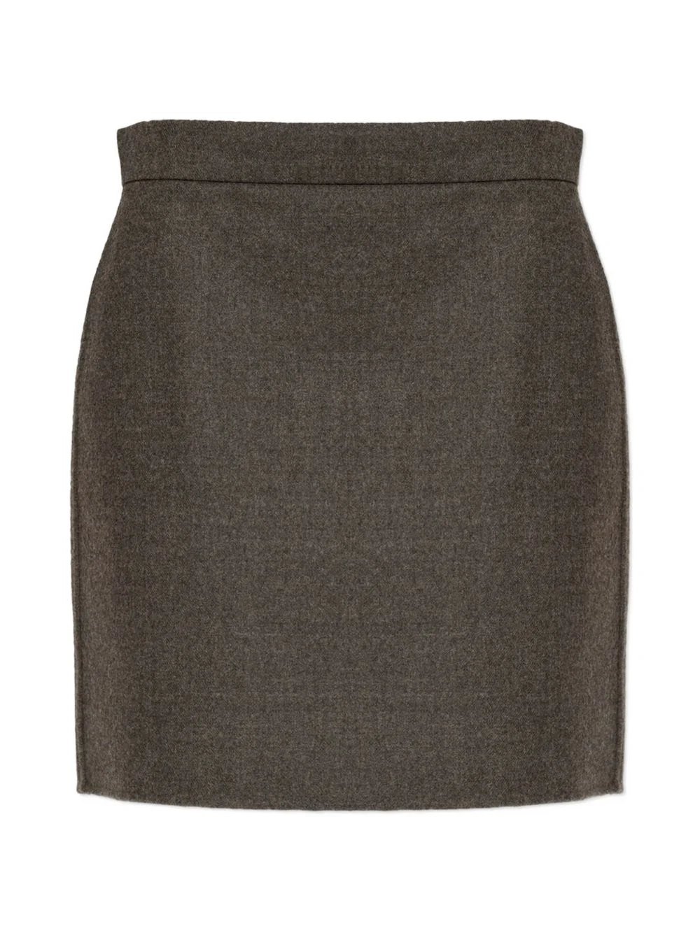 short felted wool skirt - mud - 1