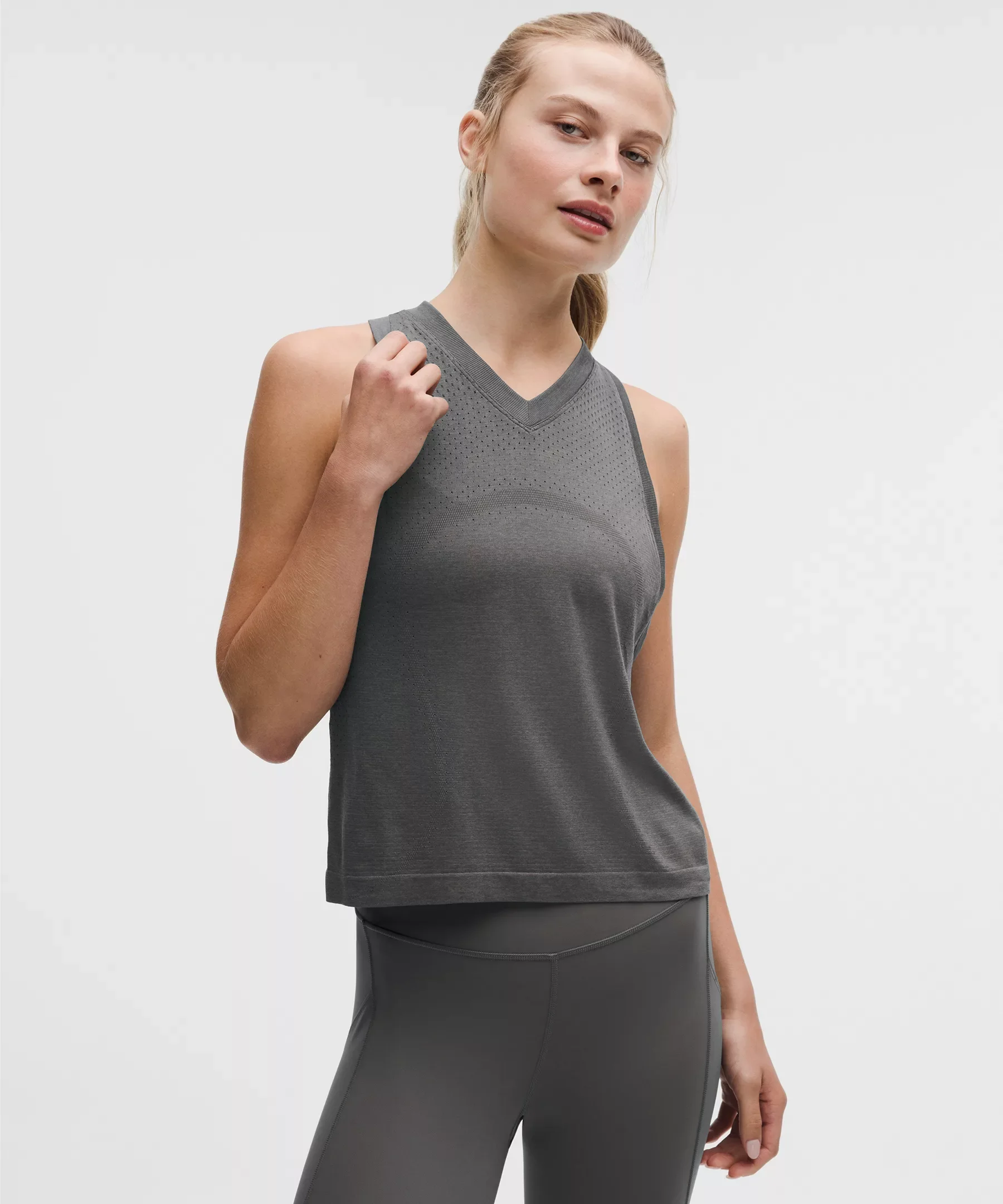 Swiftly Open-Hole V-Neck Tank Top - 1