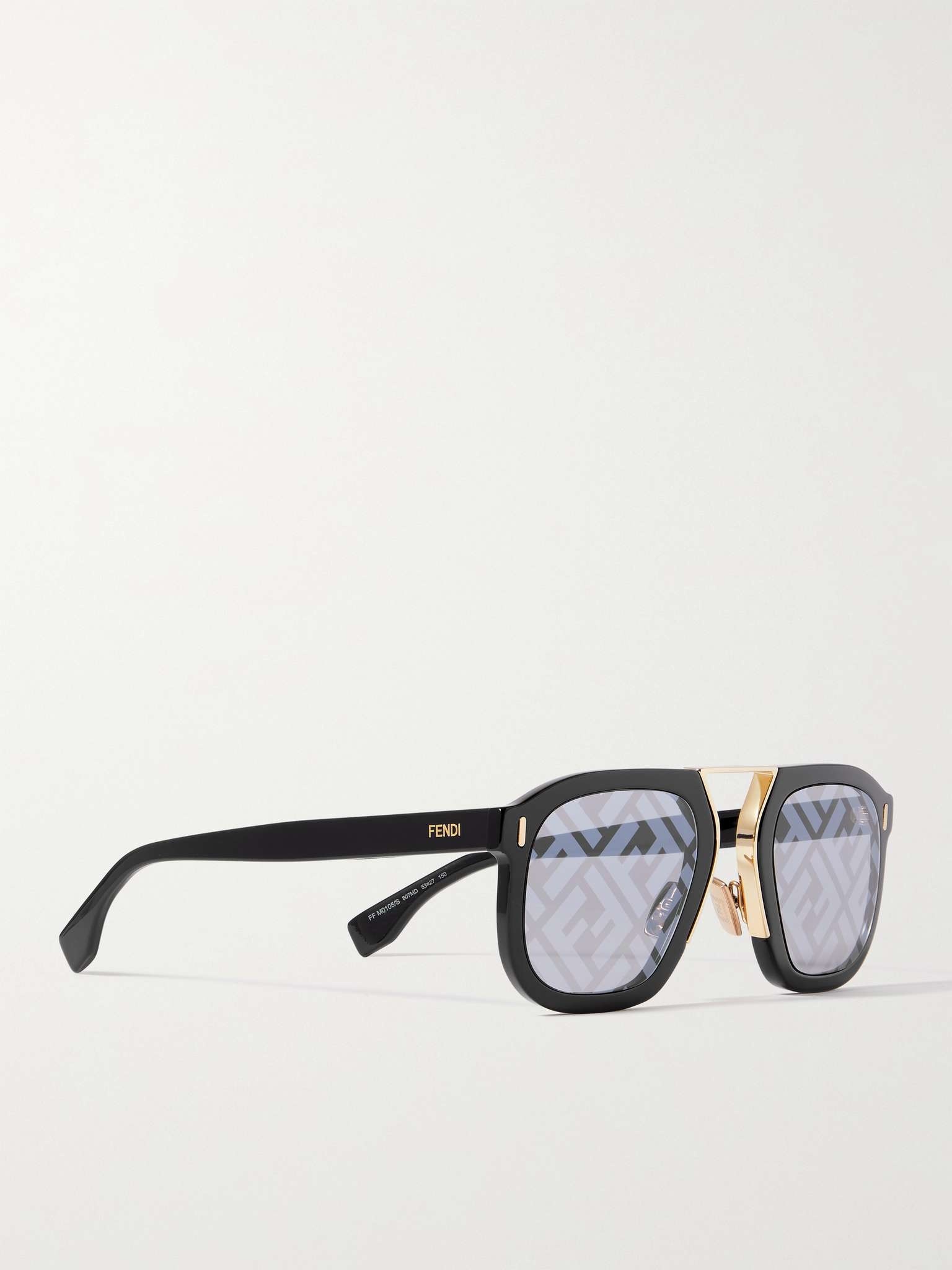 Square-Frame Logo-Print Acetate and Silver-Tone Sunglasses - 3