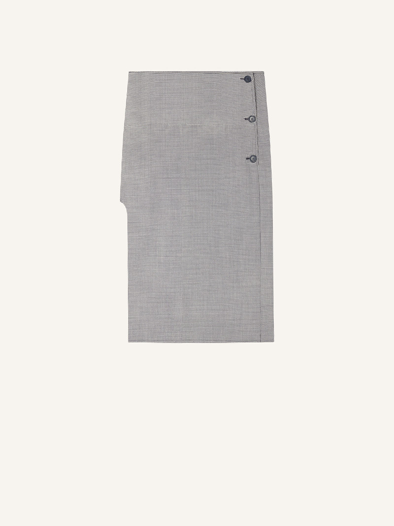 OBLIQUE HOUNDSTOOTH MIDI SKIRT 1