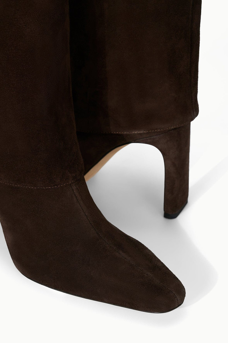 STAUD WALLY FOLDOVER MID-CALF BOOT ESPRESSO SUEDE 6