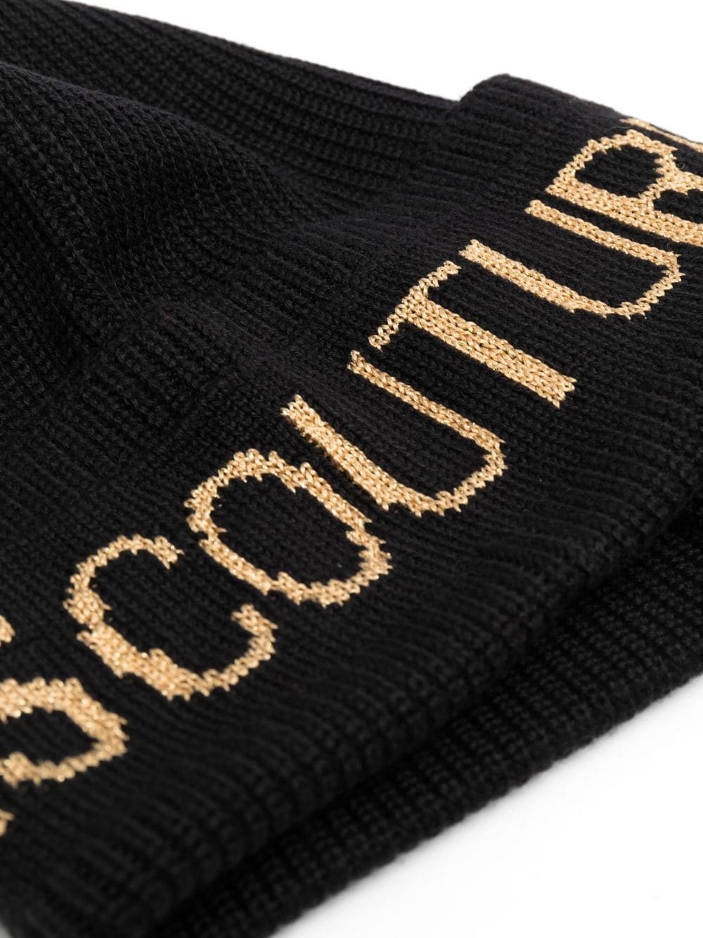 intarsia-logo wool beanie - 2