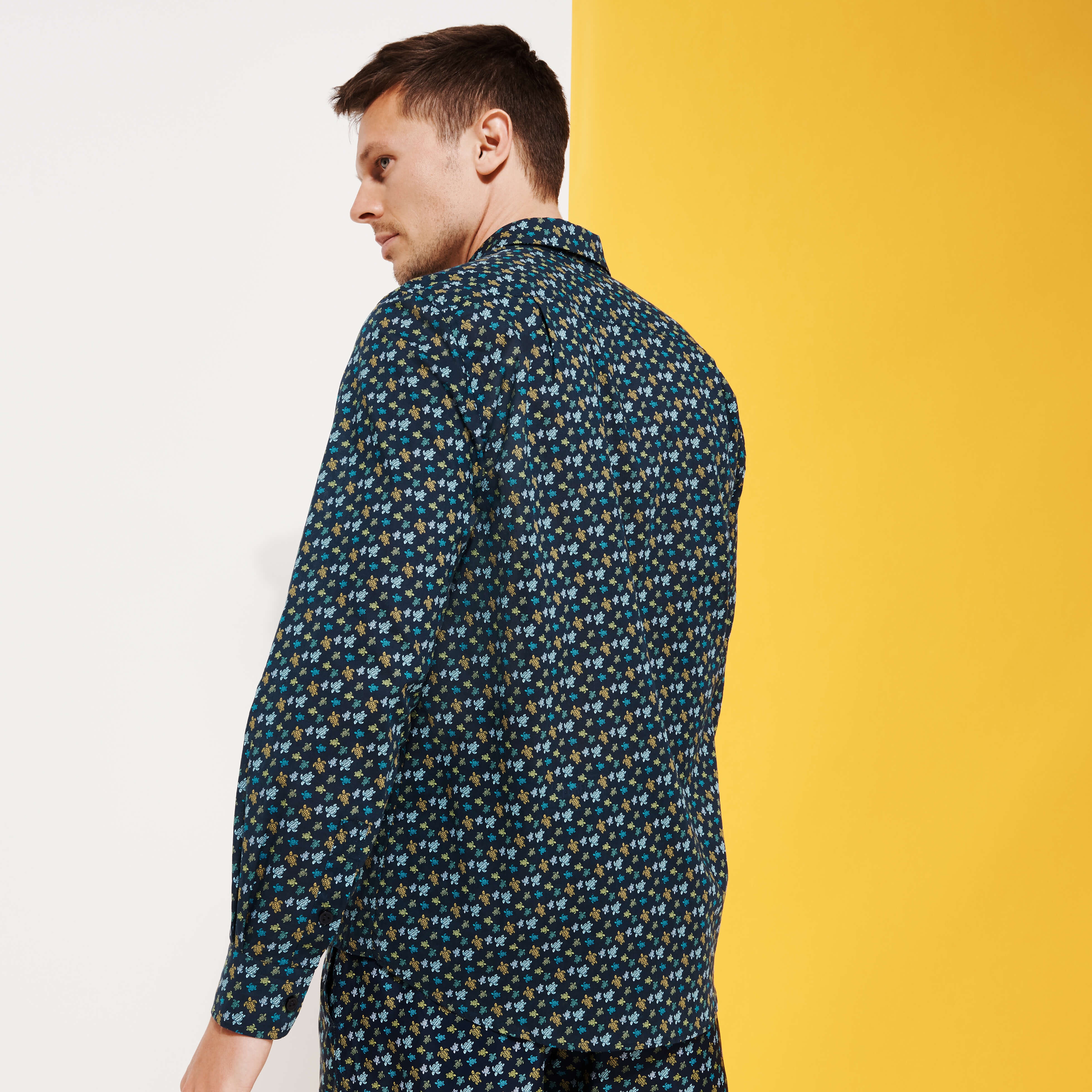 Unisex Cotton Voile Summer Shirt Micro Tortues Rainbow - 3