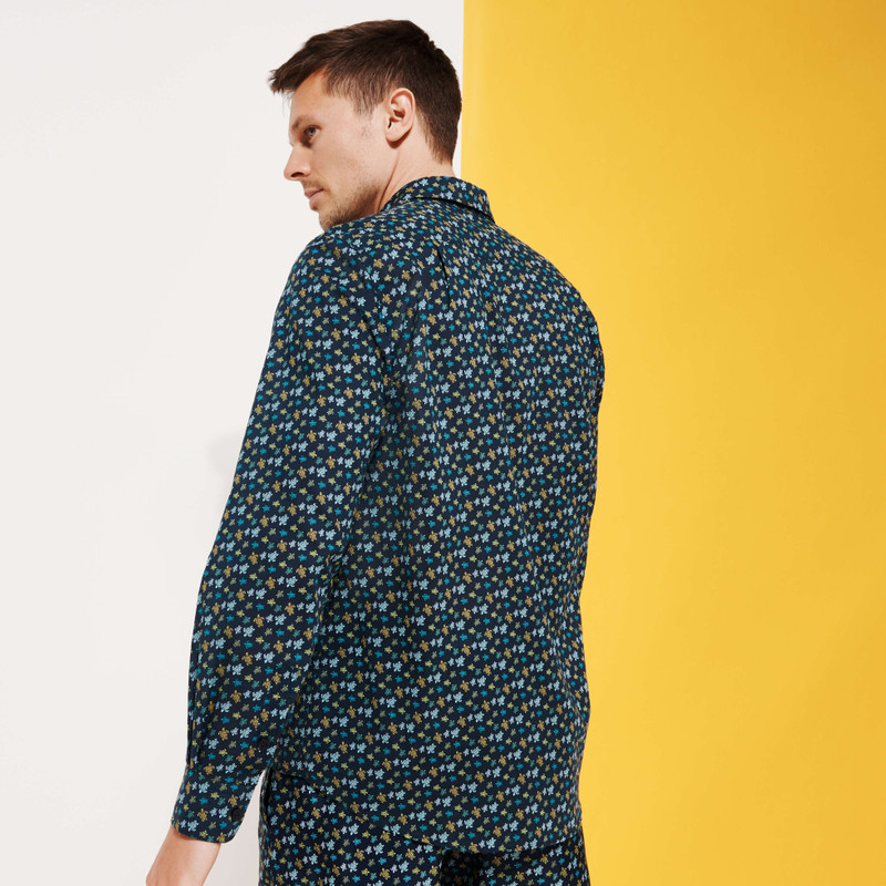 Unisex Cotton Voile Summer Shirt Micro Tortues Rainbow 3