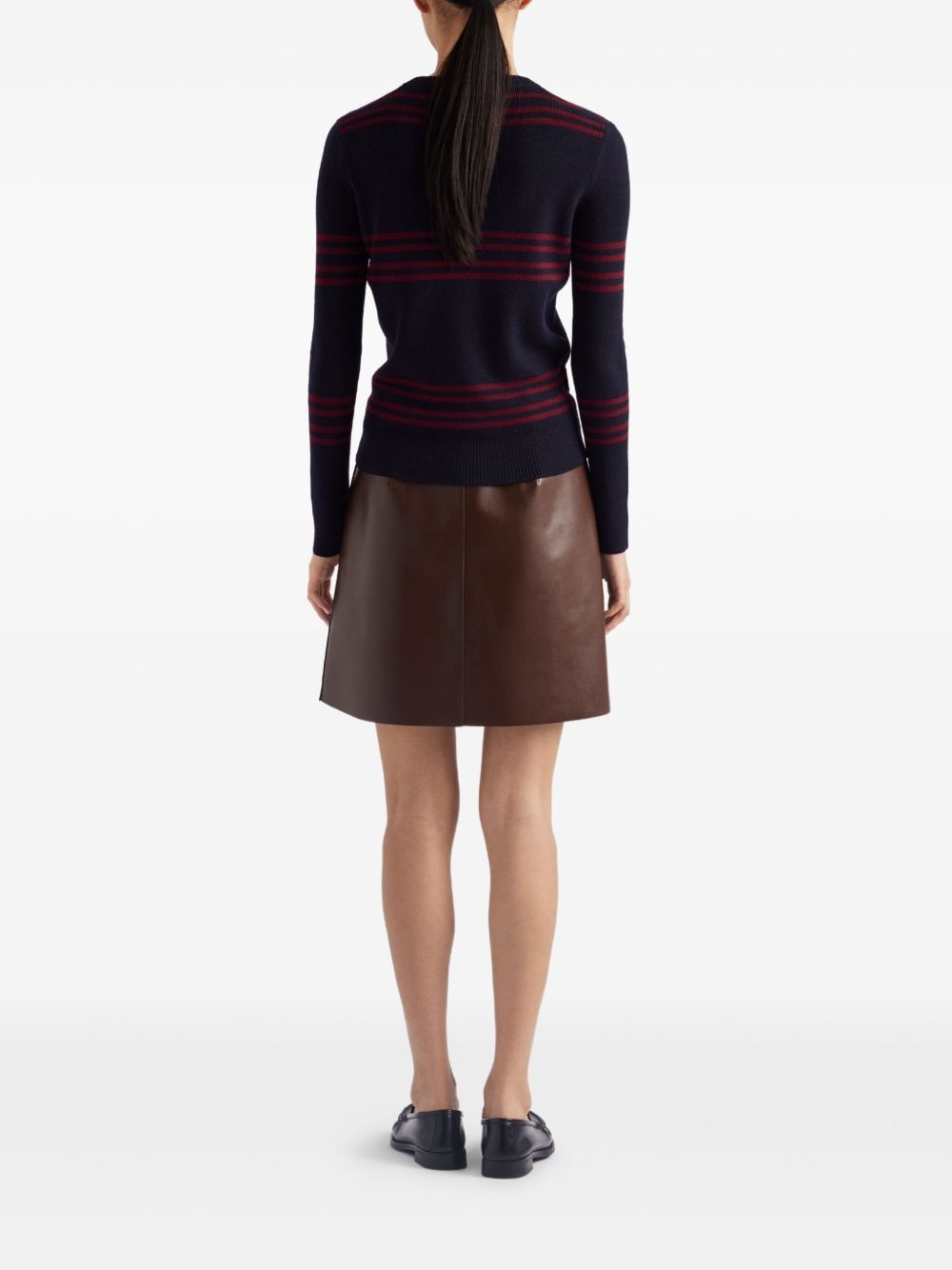 belted leather miniskirt - 3