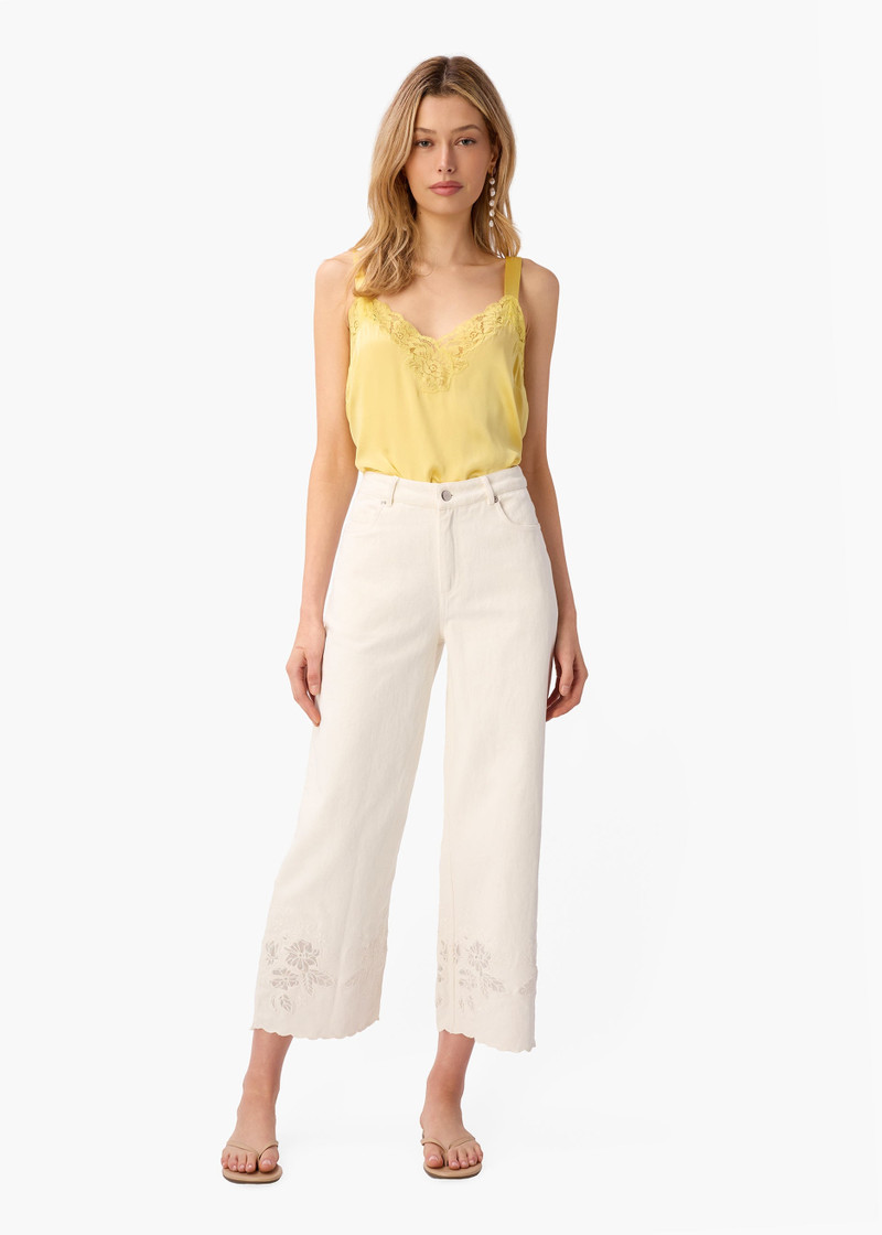 MEMPHIS HIGH RISE BULL DENIM PANT MACADAMIA 3