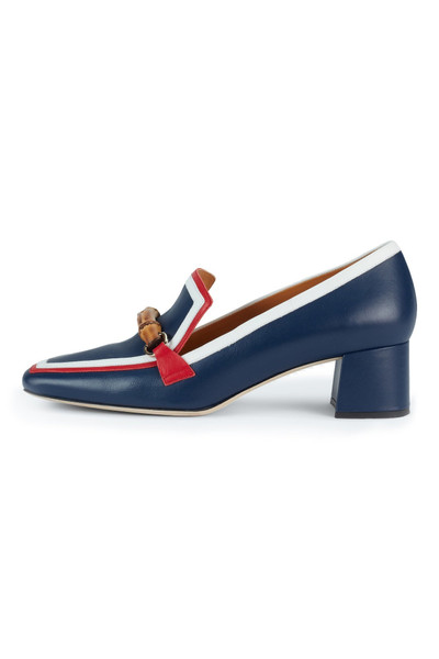 CASABLANCA Blue & White Leather Heeled Loafer outlook