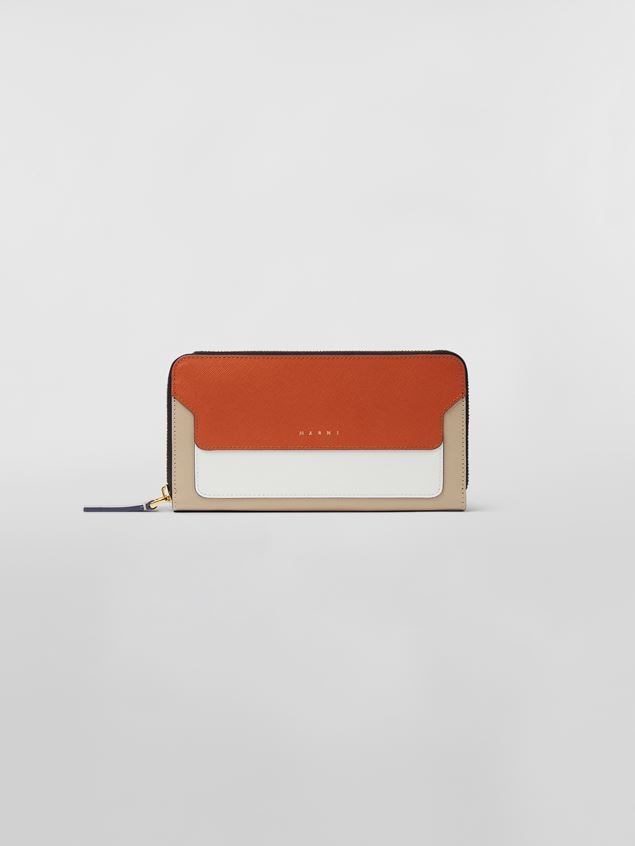 RECTANGULAR ZIP-AROUND WALLET IN SAFFIANO LEATHER - 1