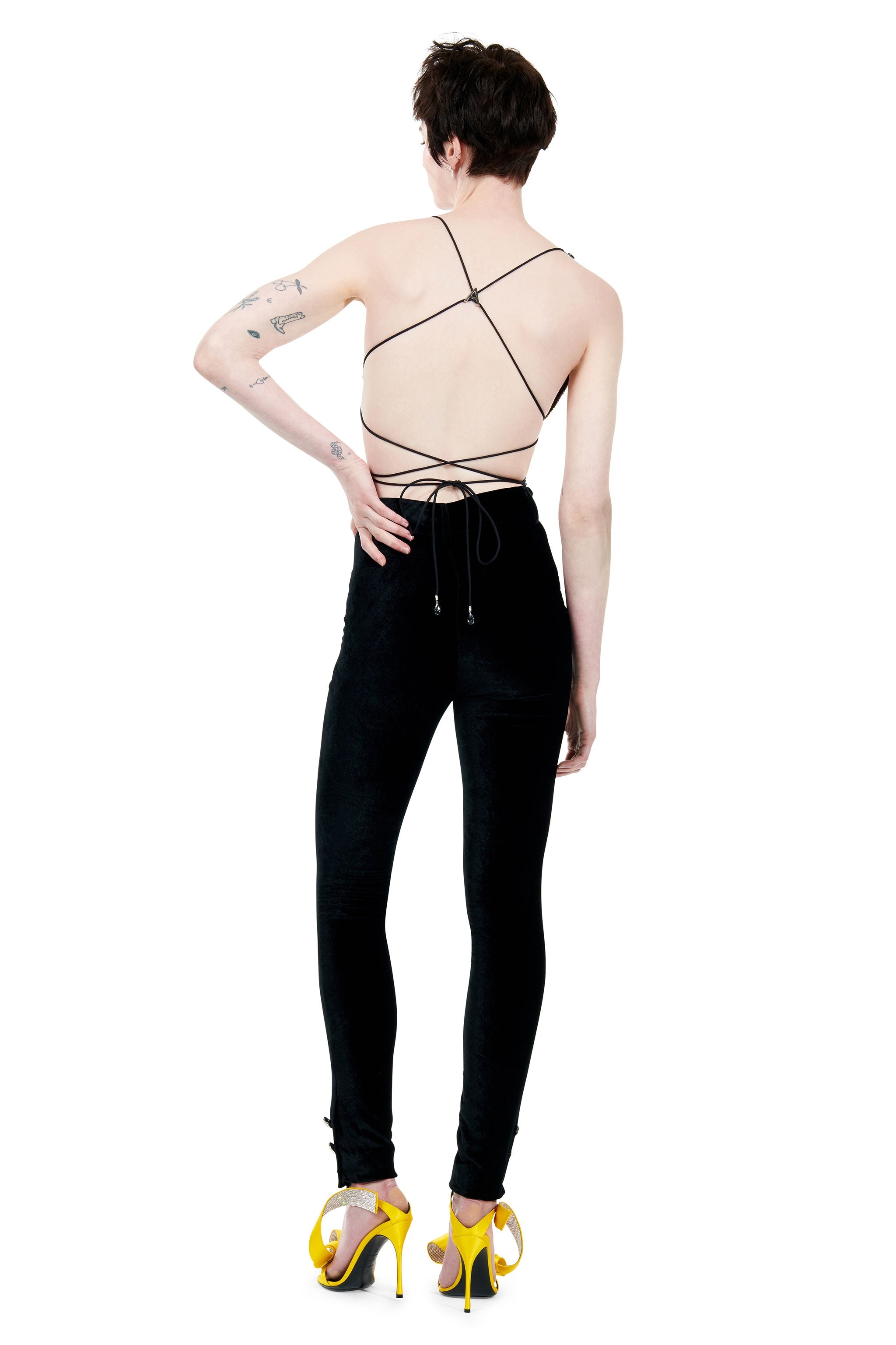 EMBROIDERED CRYSTAL PAILLETTE BANANA TOP - 5