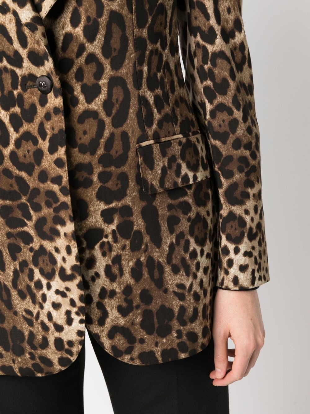 leopard-print single-breasted blazer - 5