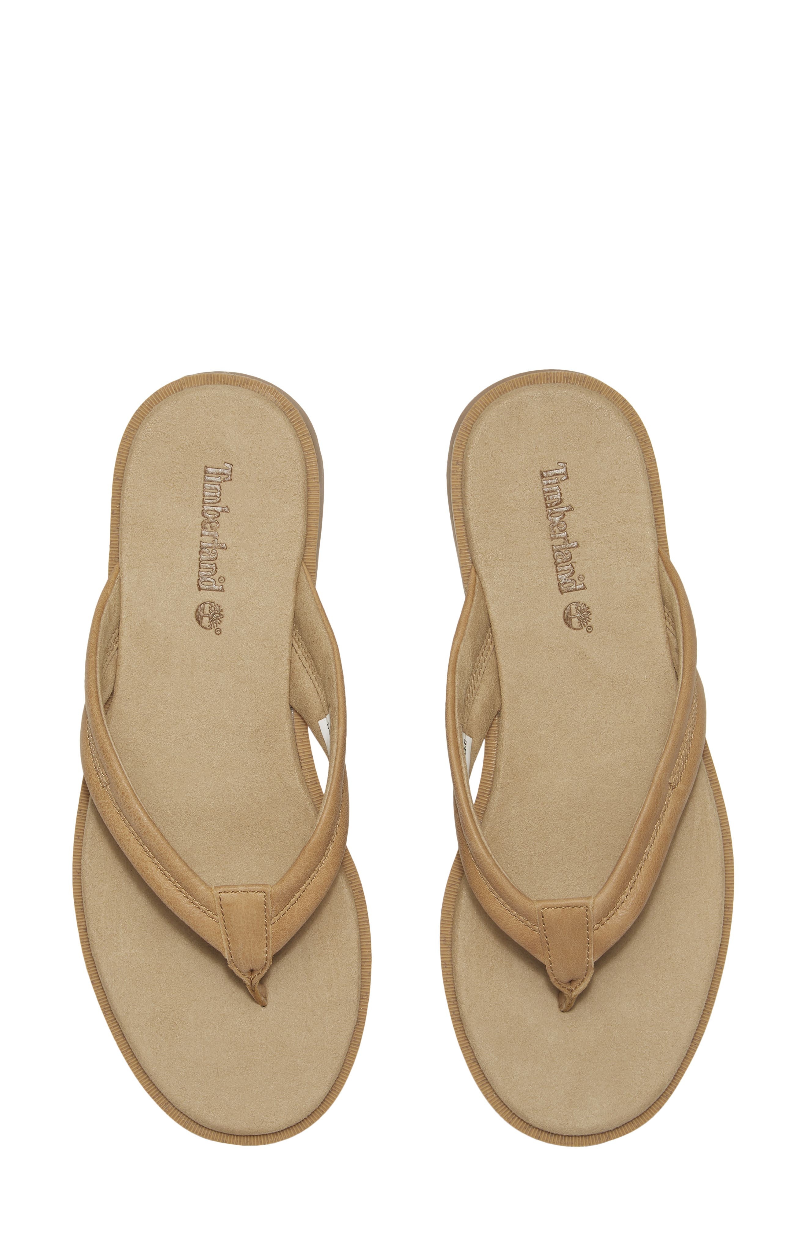 Timberland Calista Bay Flip Flop in Medium Beige Full Grain at Nordstrom - 4