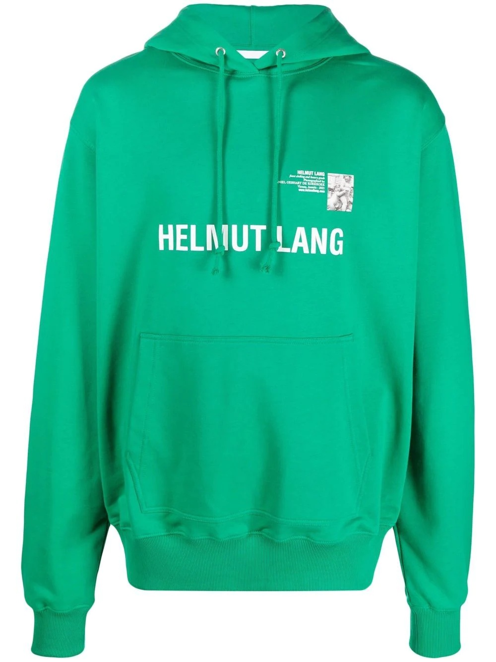 logo-print drawstring hoodie - 1