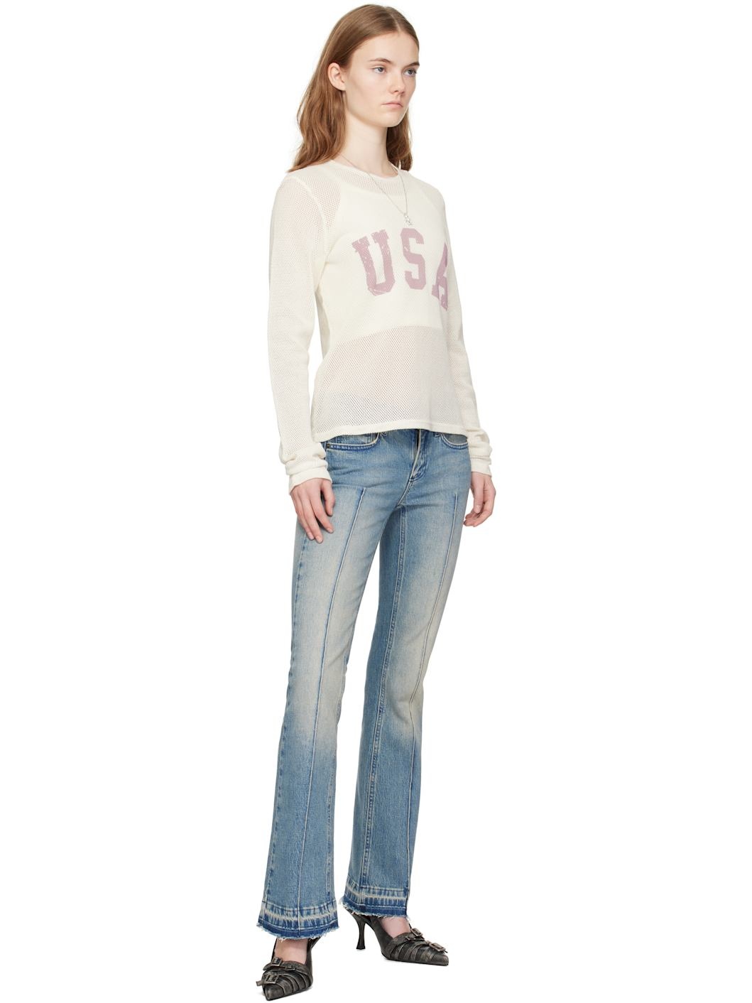 Blue Flare Jeans - 4
