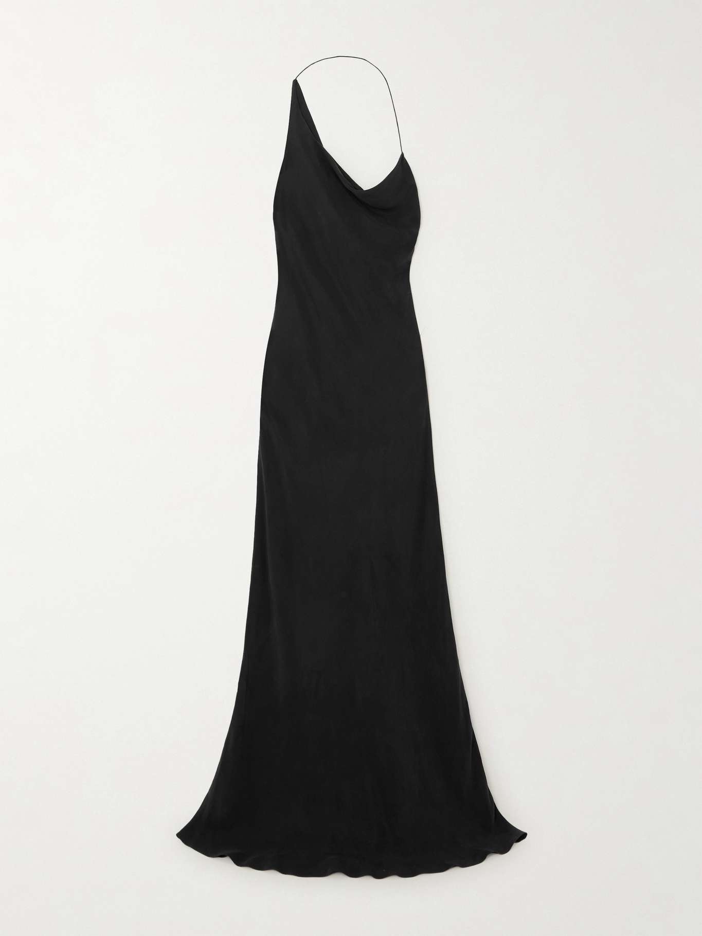 Asymmetric draped twill maxi dress - 1