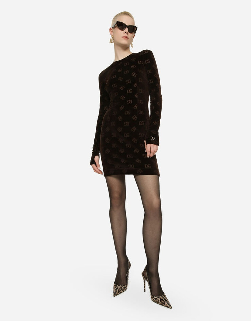 Short chenille jacquard dress with DG logo 5