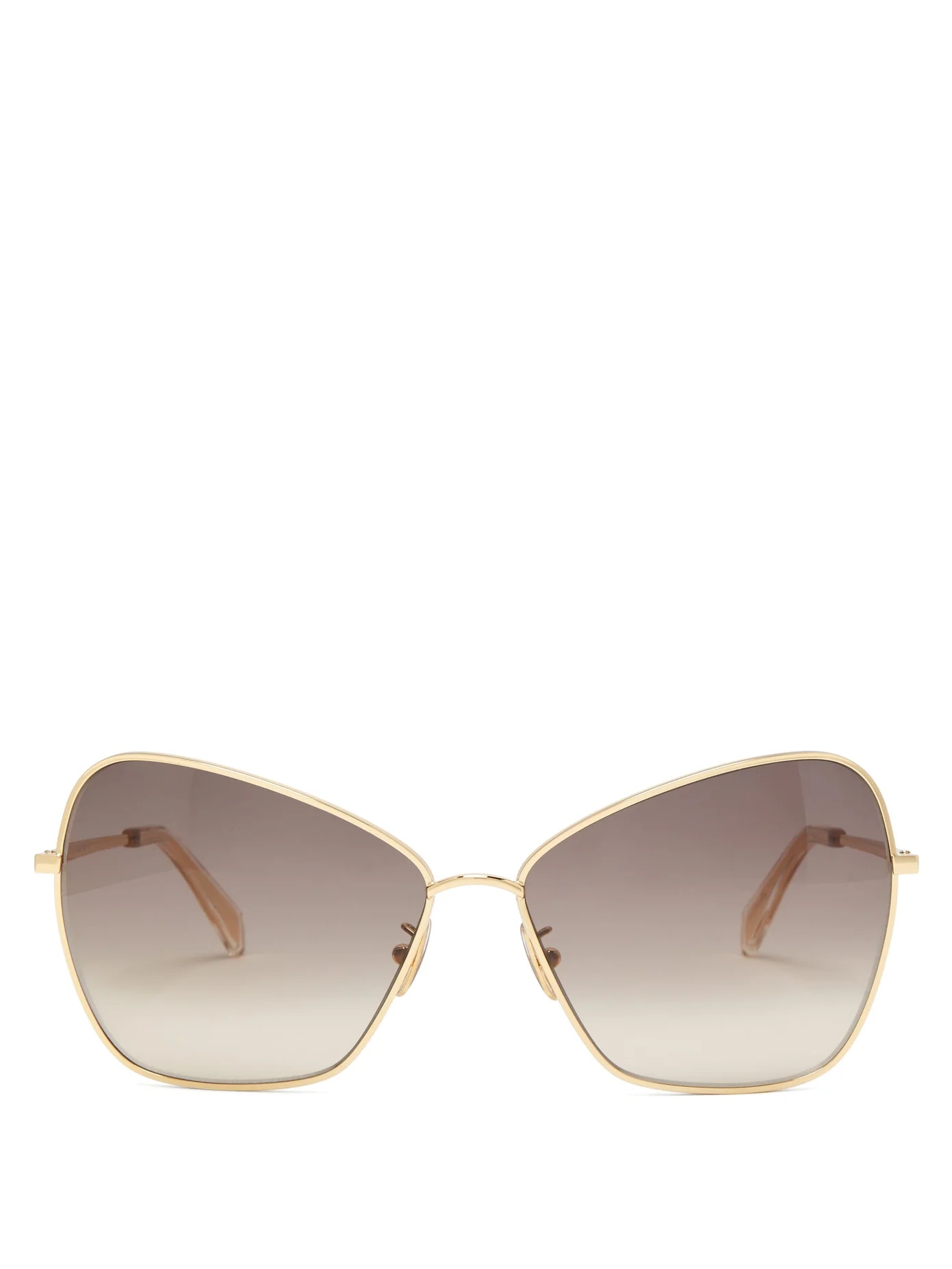 Oversized butterfly metal sunglasses - 1