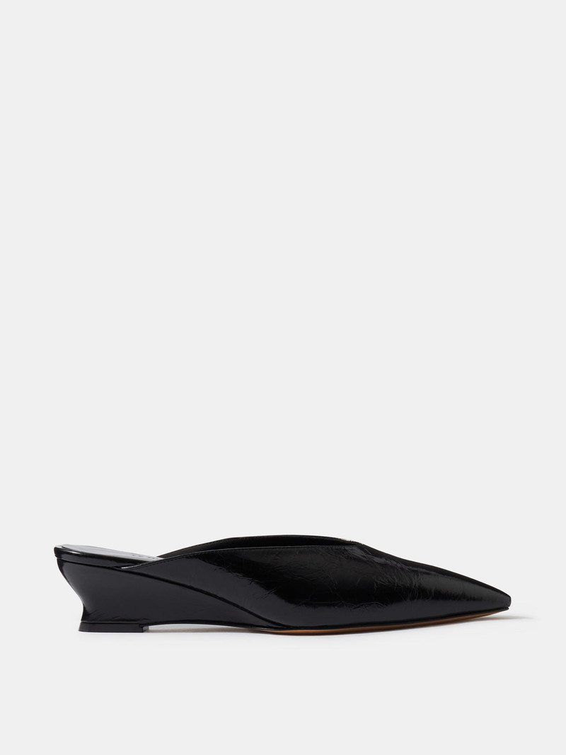 Victoria Micro Wedge Mule / Black Naplack Leather 1