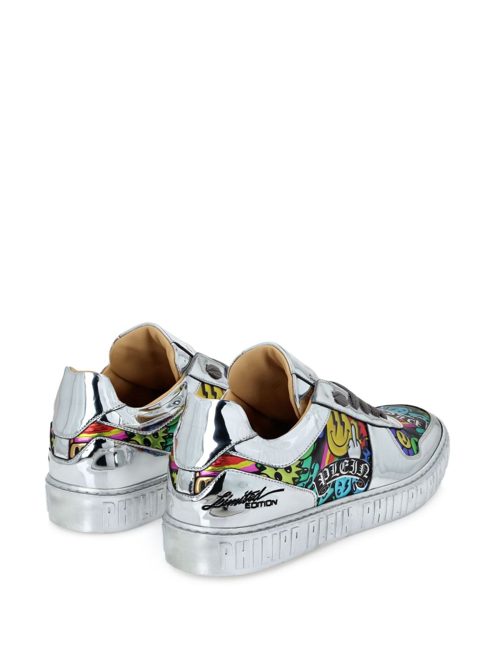 mirrored-leather sneakers - 3