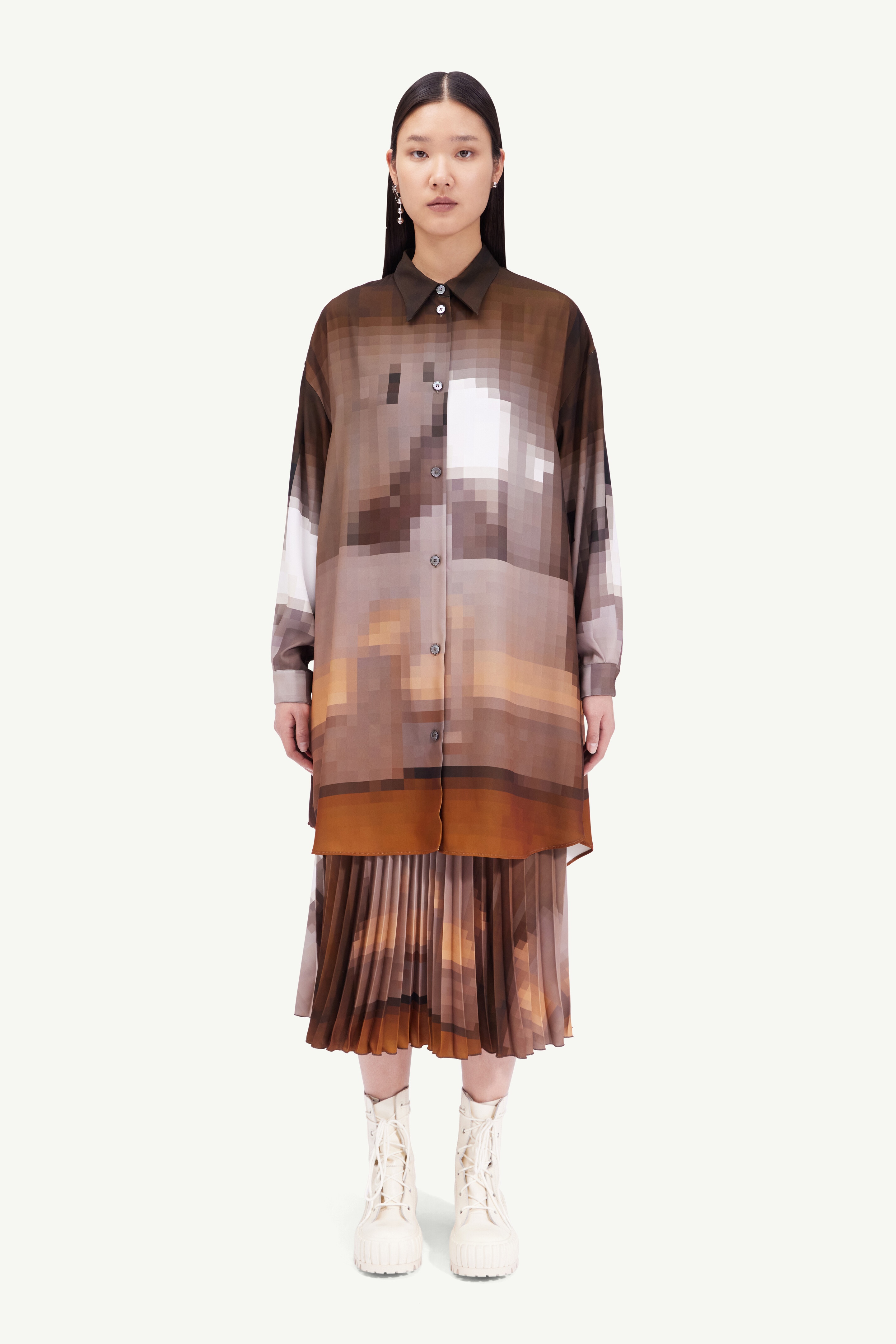 Pixelated shirt dress - 2