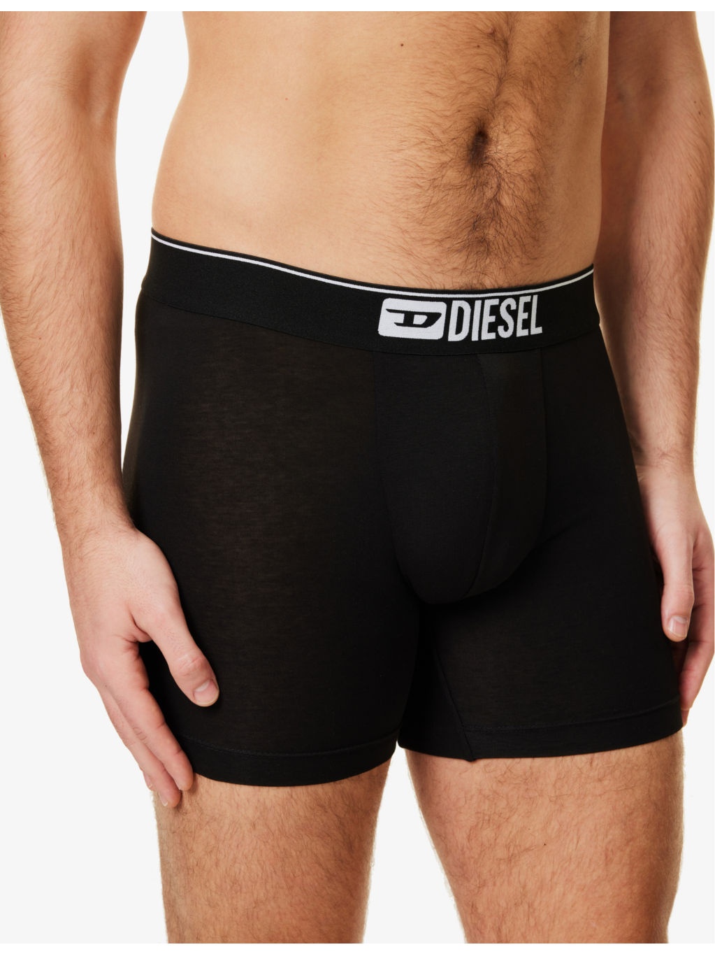 Branded-Waistband Pack of Three Stretch-Cotton Boxers - 4