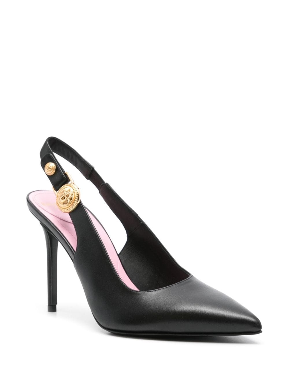 100mm leather slingback pumps - 2