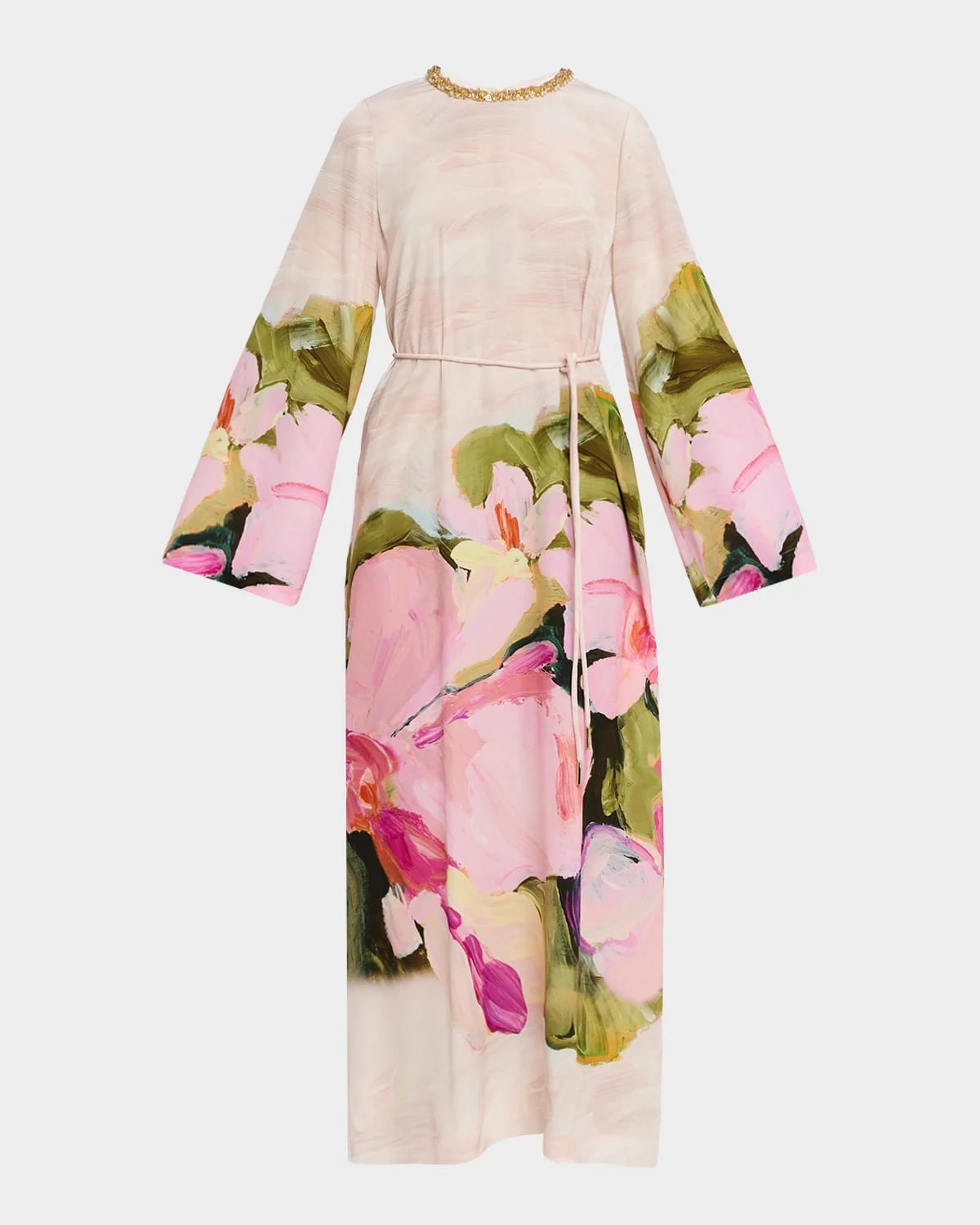 Regan Embellished Floral Tie-Waist Maxi Dress - 1