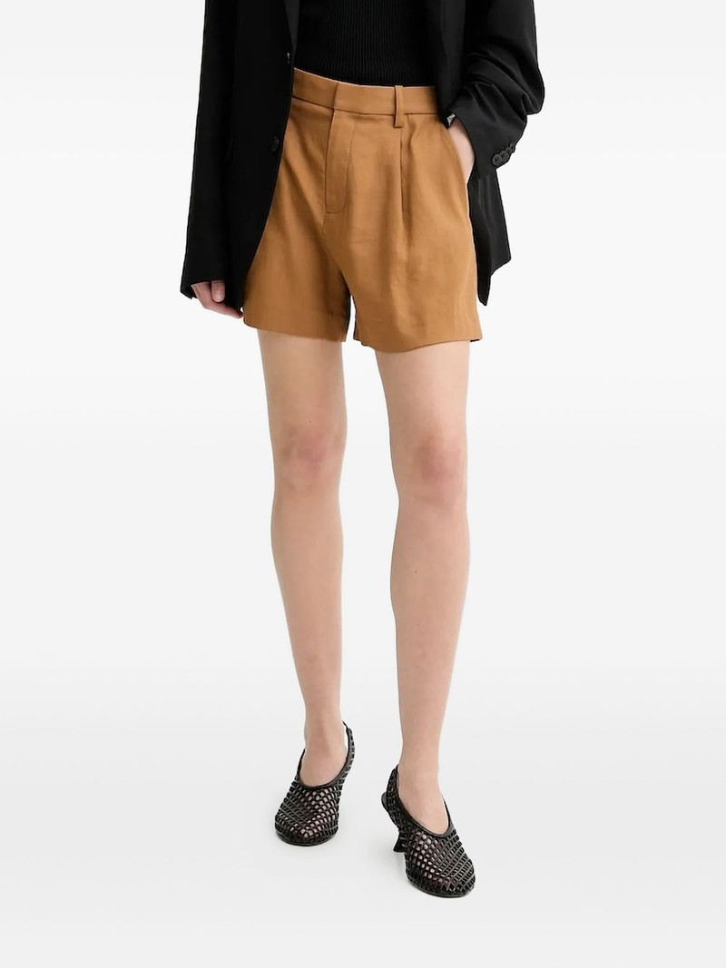 pleated high-waisted shorts 1