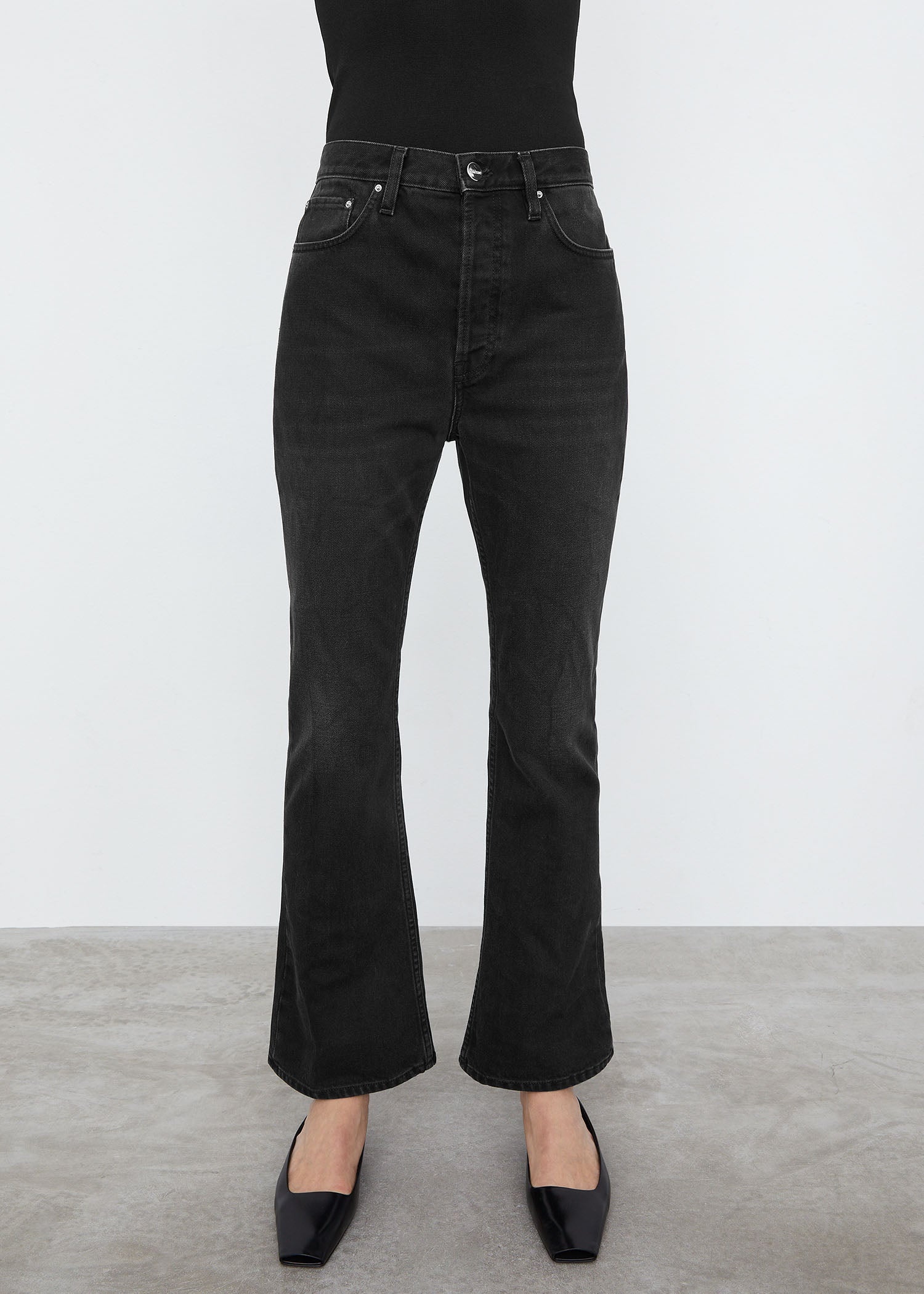 Cropped kick denim faded black - 3