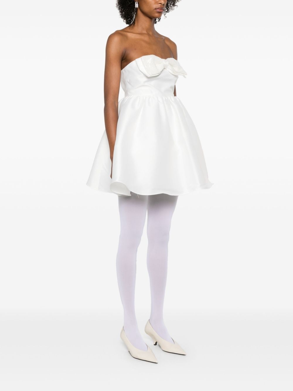 taffeta bandeau mini dress - 3
