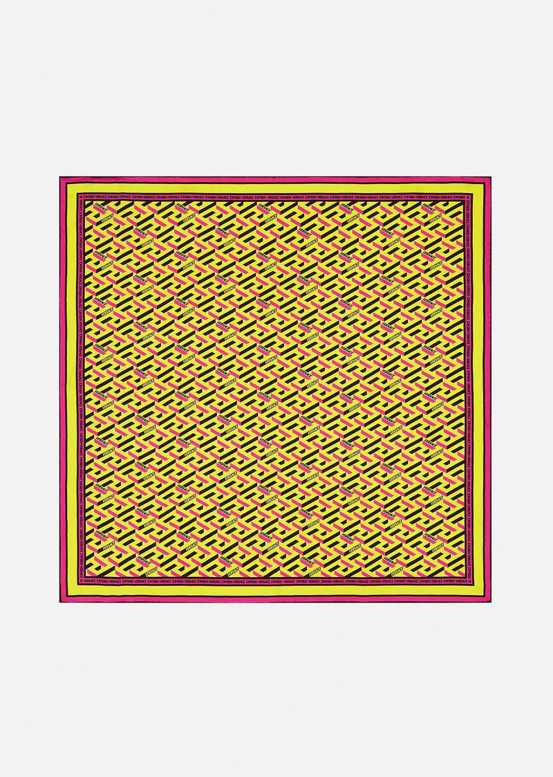 La Greca Print Silk Foulard 1