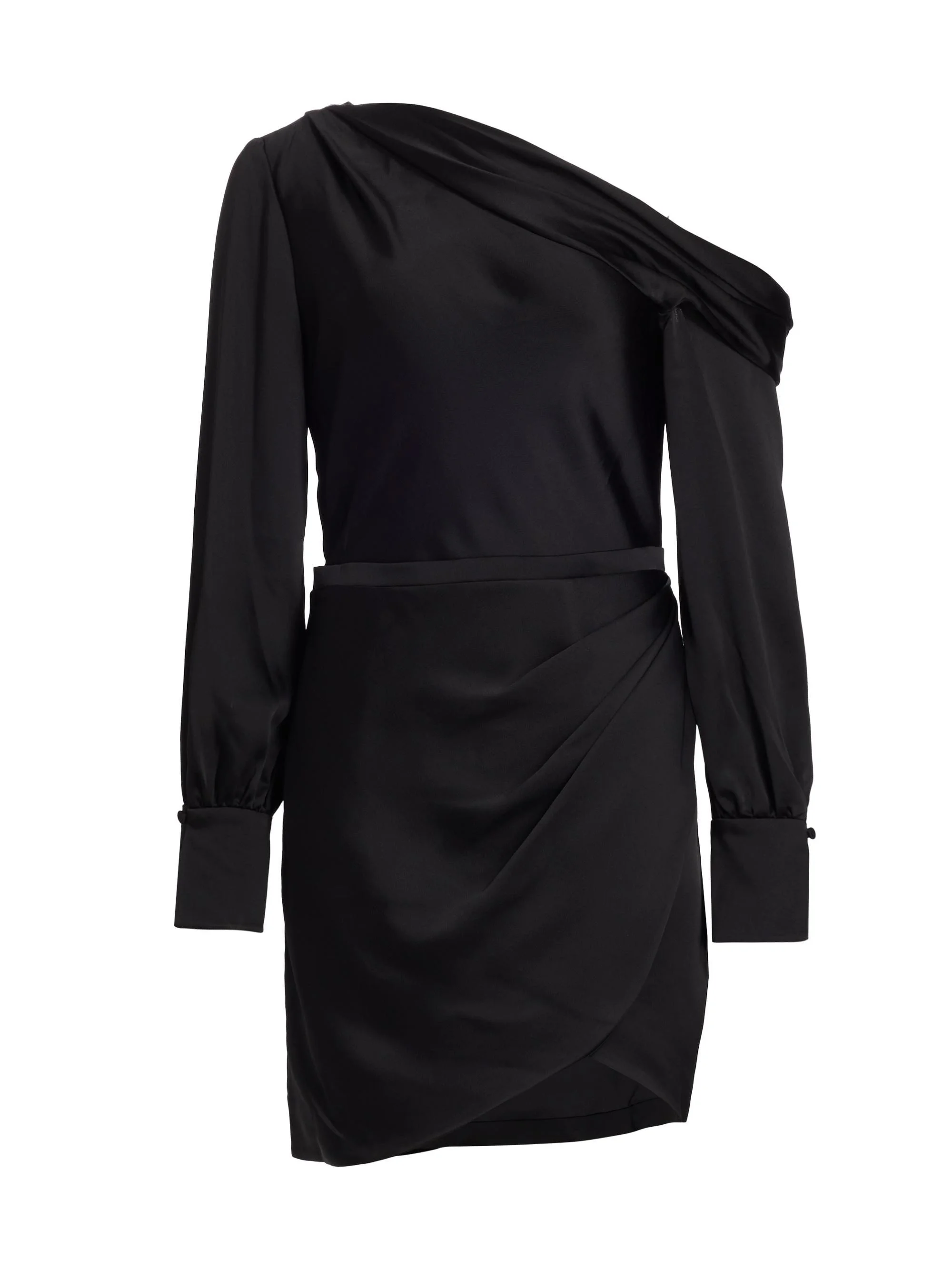 Women's Cameron Asymmetrical Minidress - Black - 1