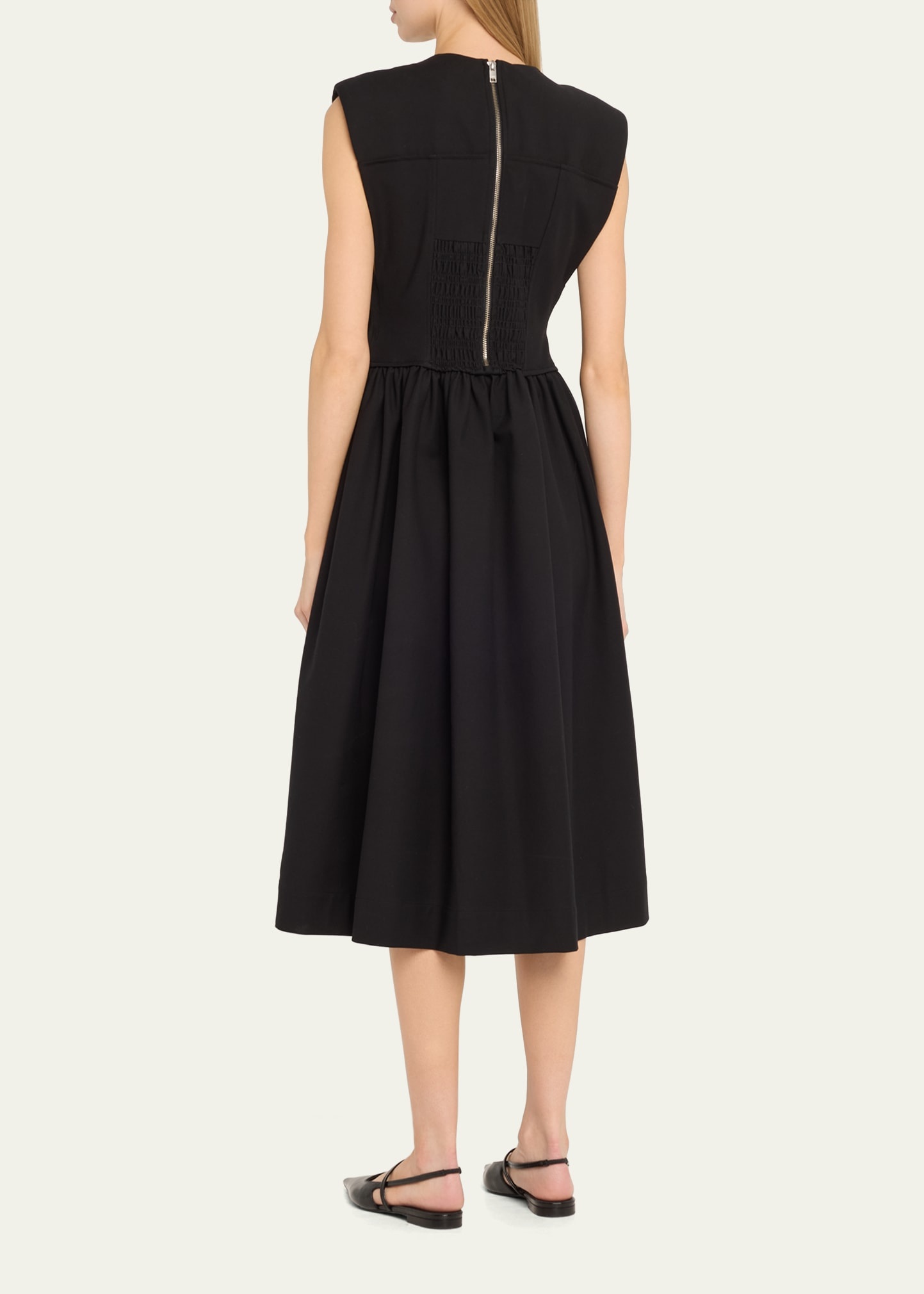 Heavy Cotton Tailored Corset Midi Dress - 3