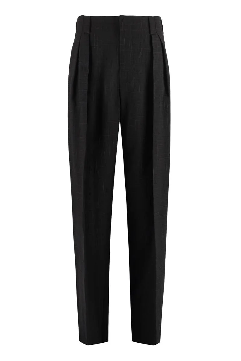 BOTTEGA VENETA VISCOSE AND SILK TROUSERS - 1