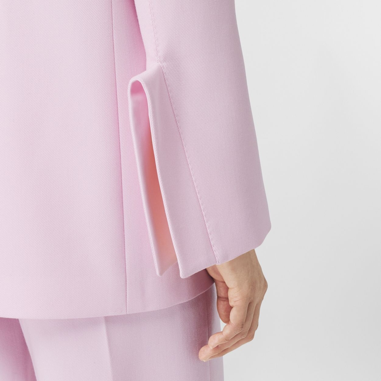 Exaggerated Lapel Wool Twill Tailored Jacket - 5