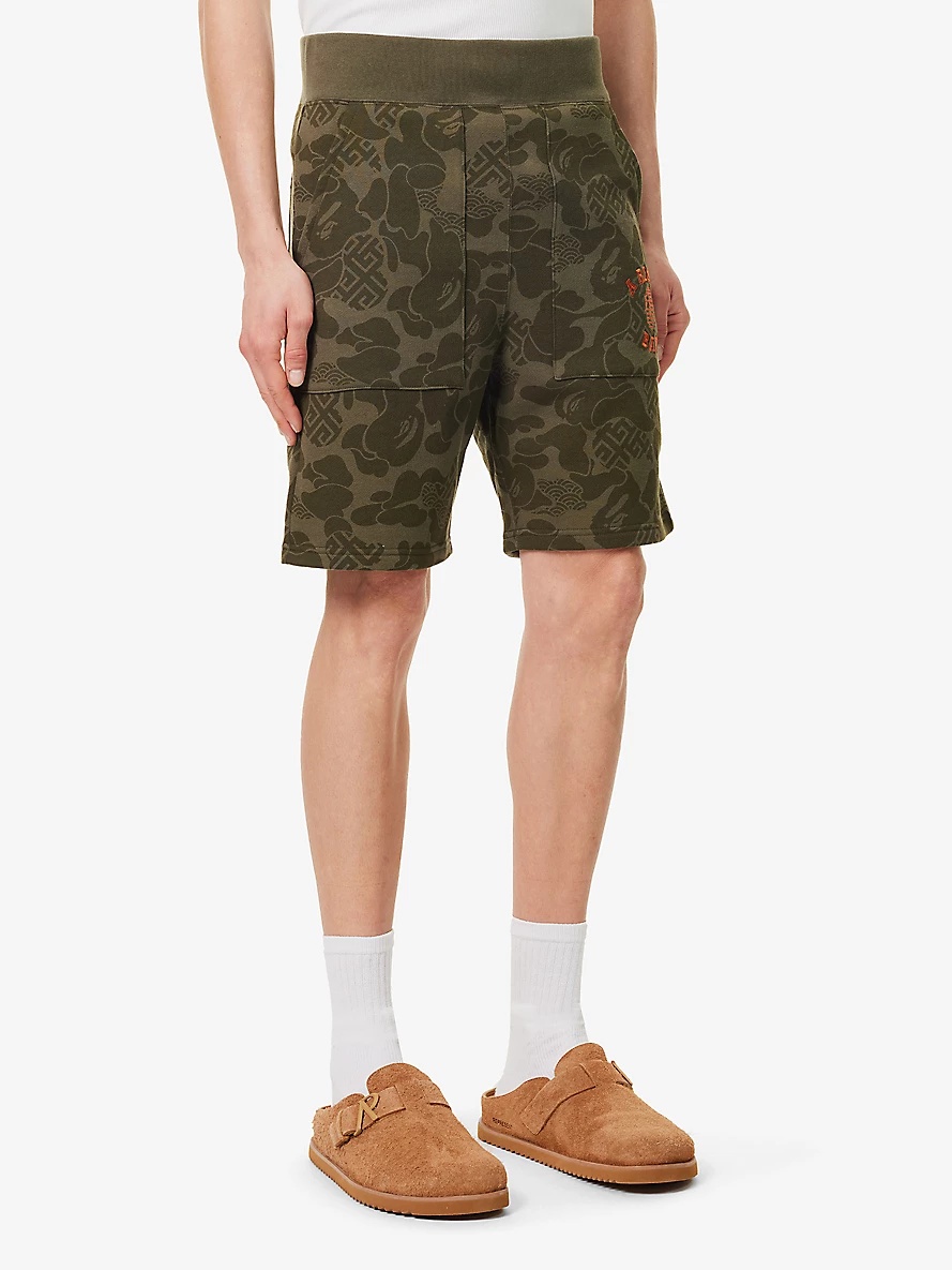Asia Camo brand-embroidered cotton-jersey shorts - 3