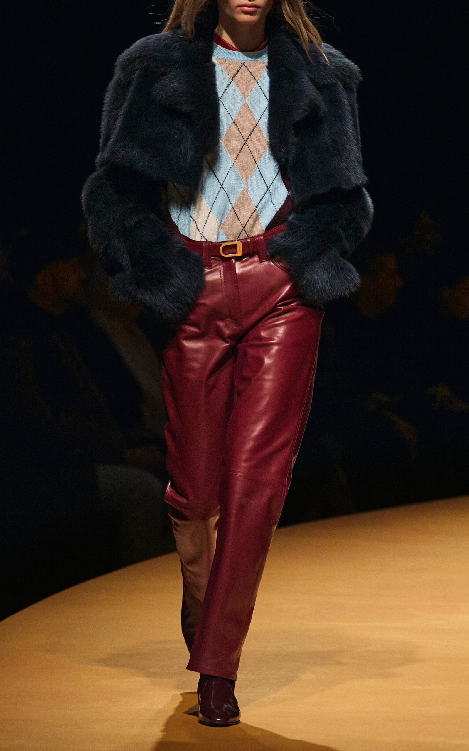 Callum Mid-Rise Leather Straight-Leg Pants red - 2