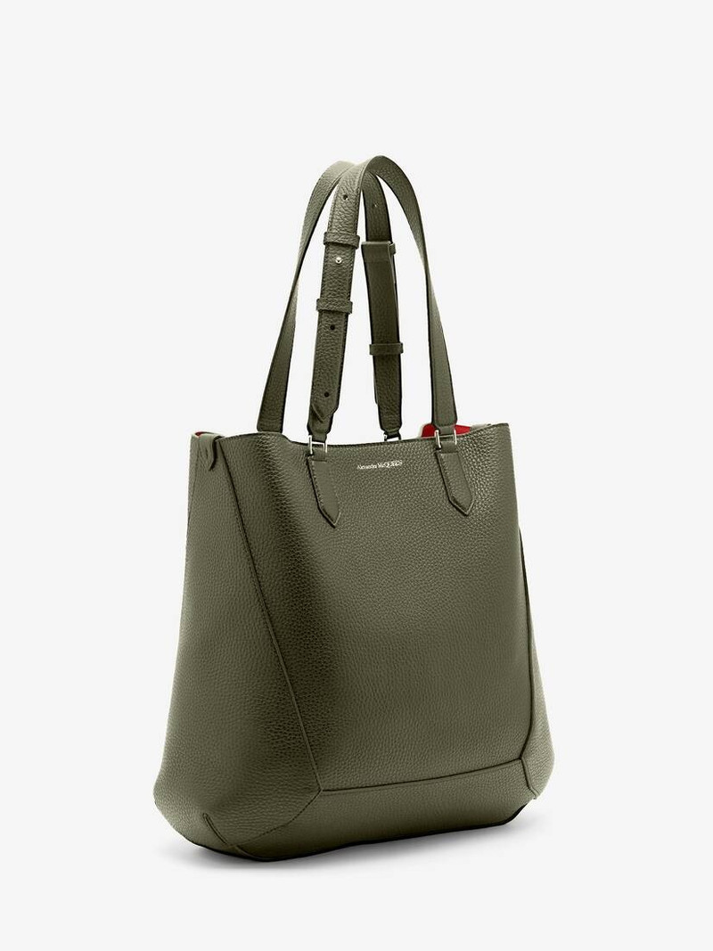 Alexander McQueen Men's The Edge Medium Tote Bag in Dark Khaki outlook