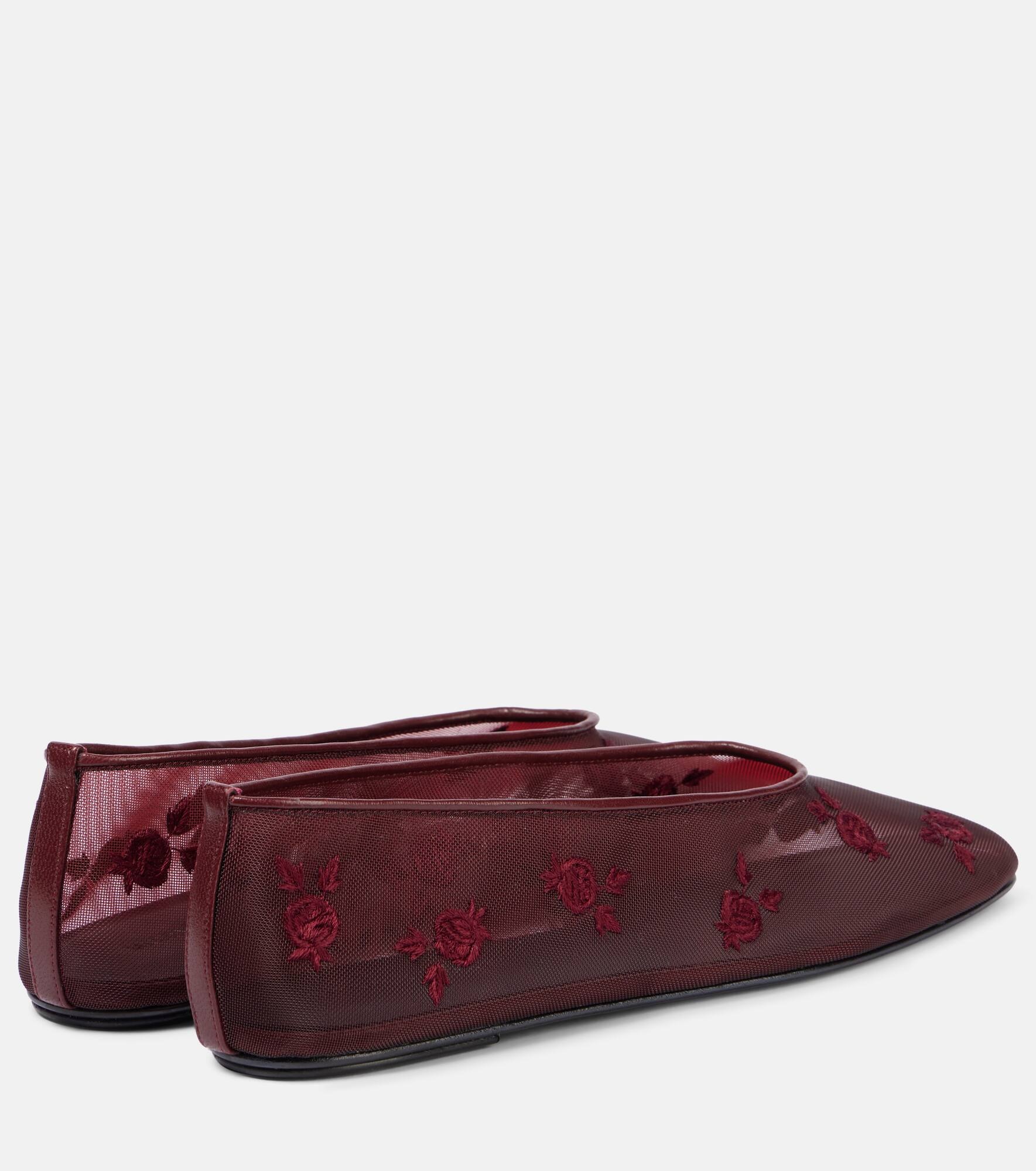 Embroidered mesh ballet flats - 2