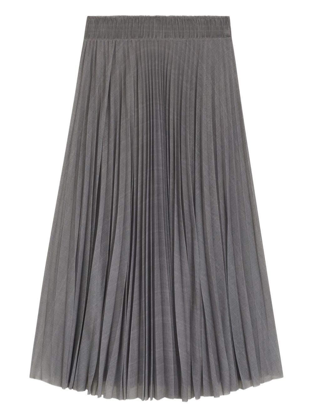 elasticated-waist pleated midi skirt - 1
