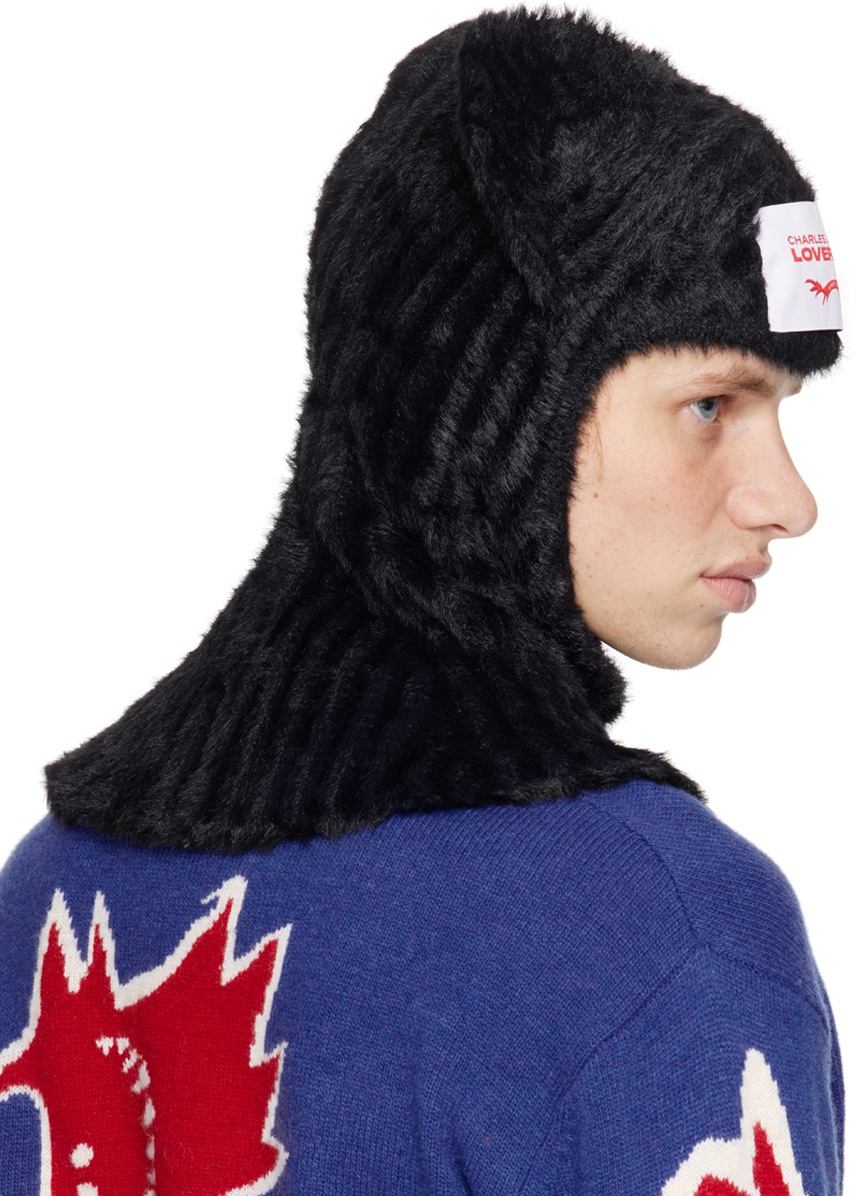 Black Fluffy Ears Balaclava - 3