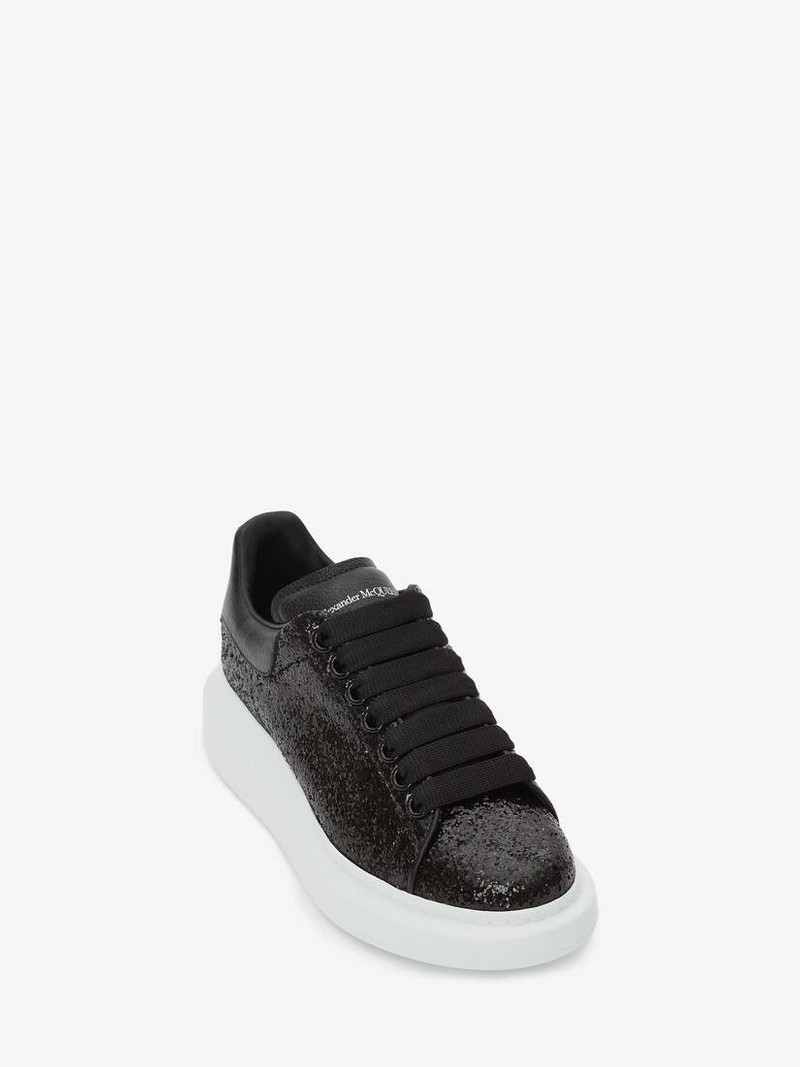 Alexander McQueen Women's Glitter Oversized Sneaker in Black outlook