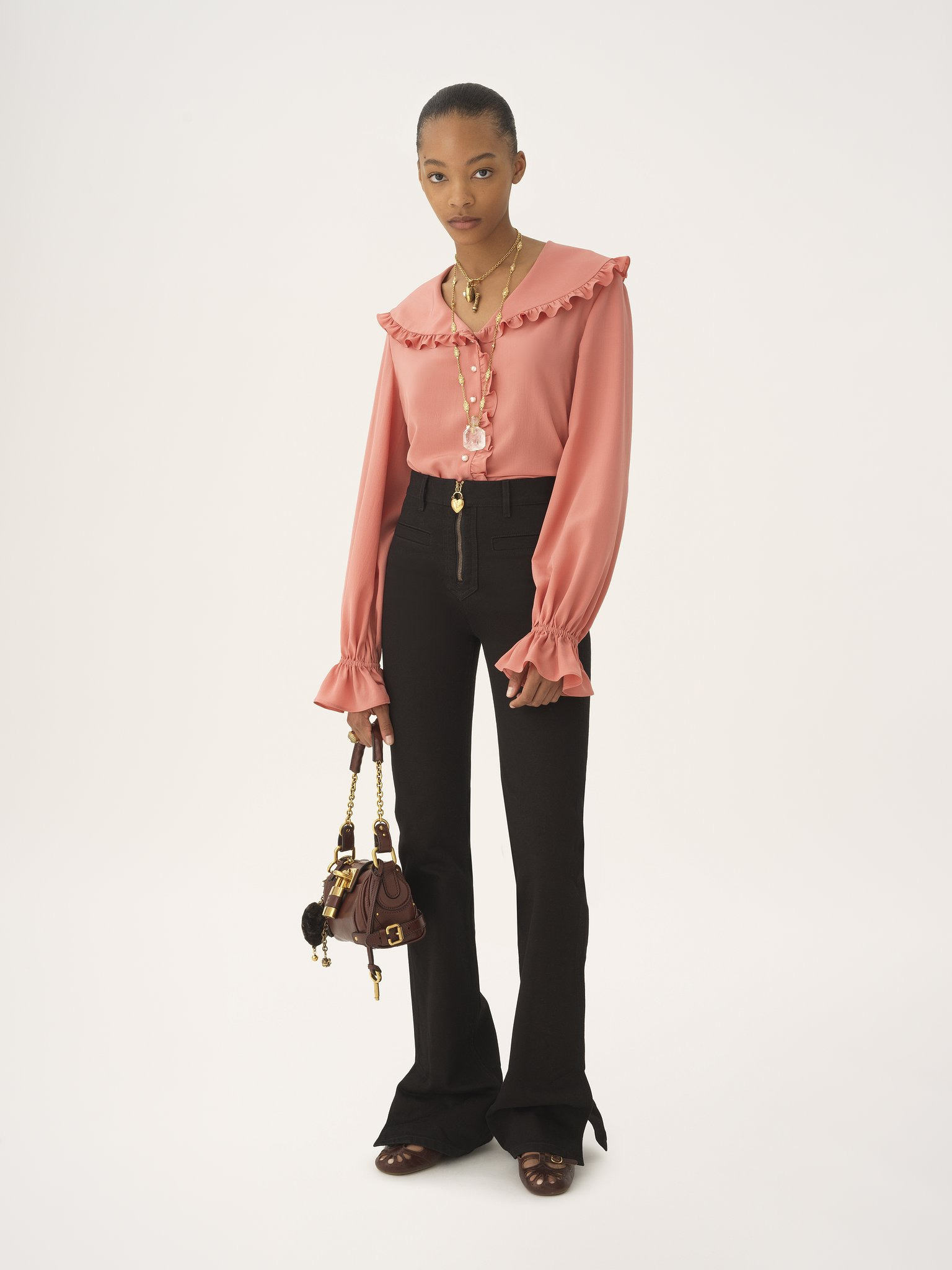 FLUID RUFFLE BLOUSE IN CRÊPE DE CHINE - 3